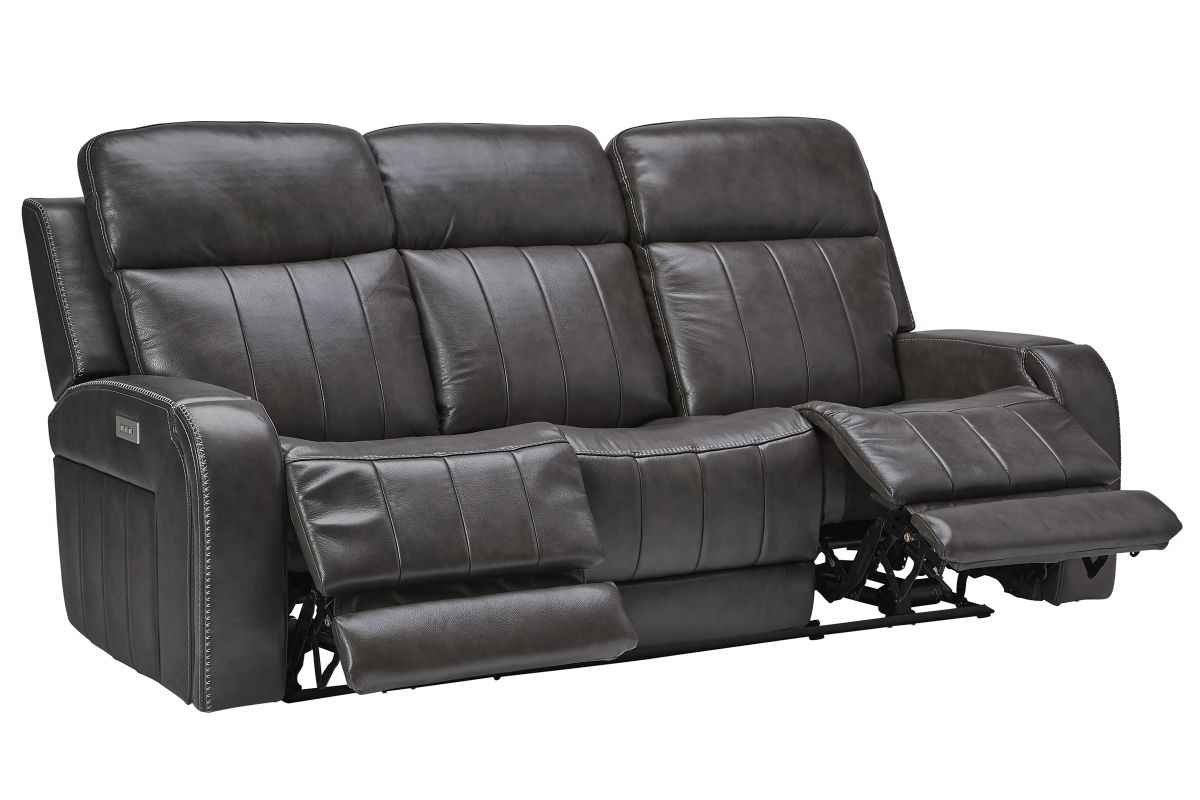 Moto Motion 555-1E-L635 Power Leather Sofa w/Music & Adjustable
