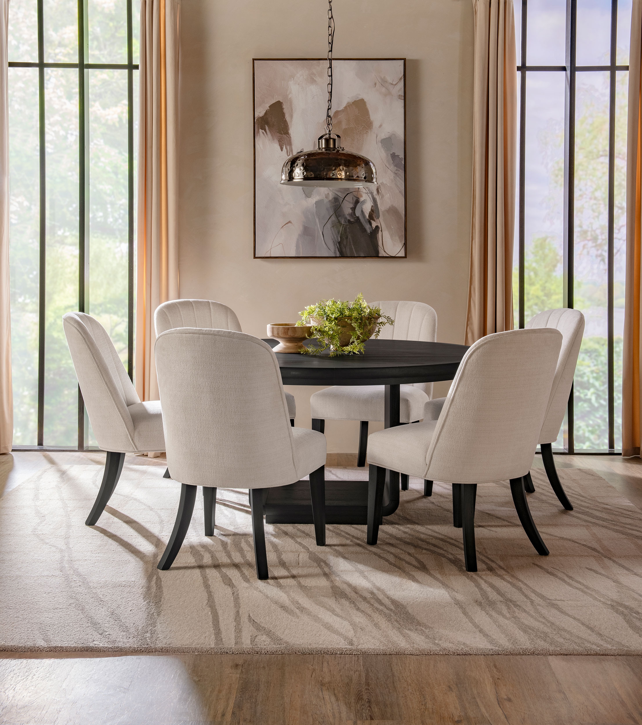 Coaster Furniture 2.0 Leandro 115390-S7 Leandro 7-piece Round Dining ...