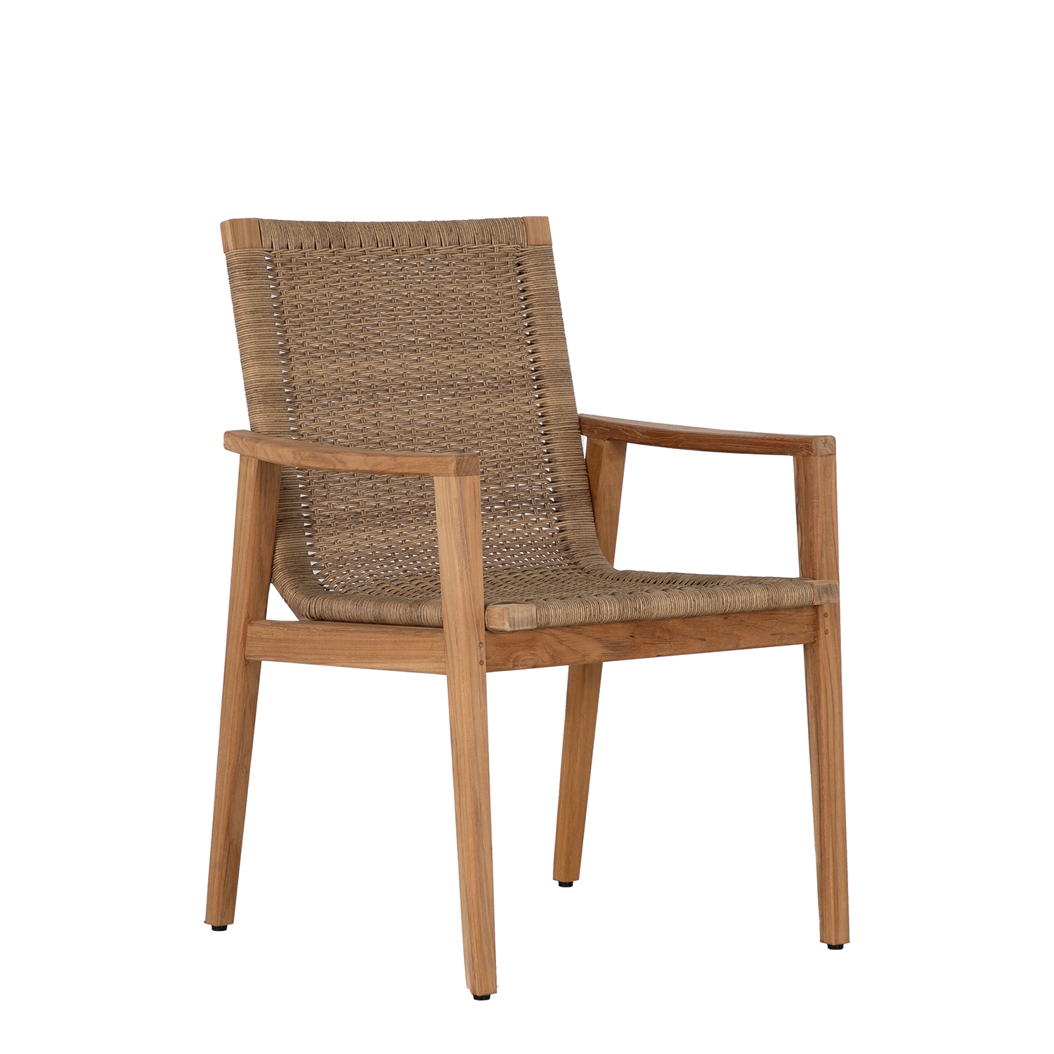 Woven Teak Dining Arm Chair