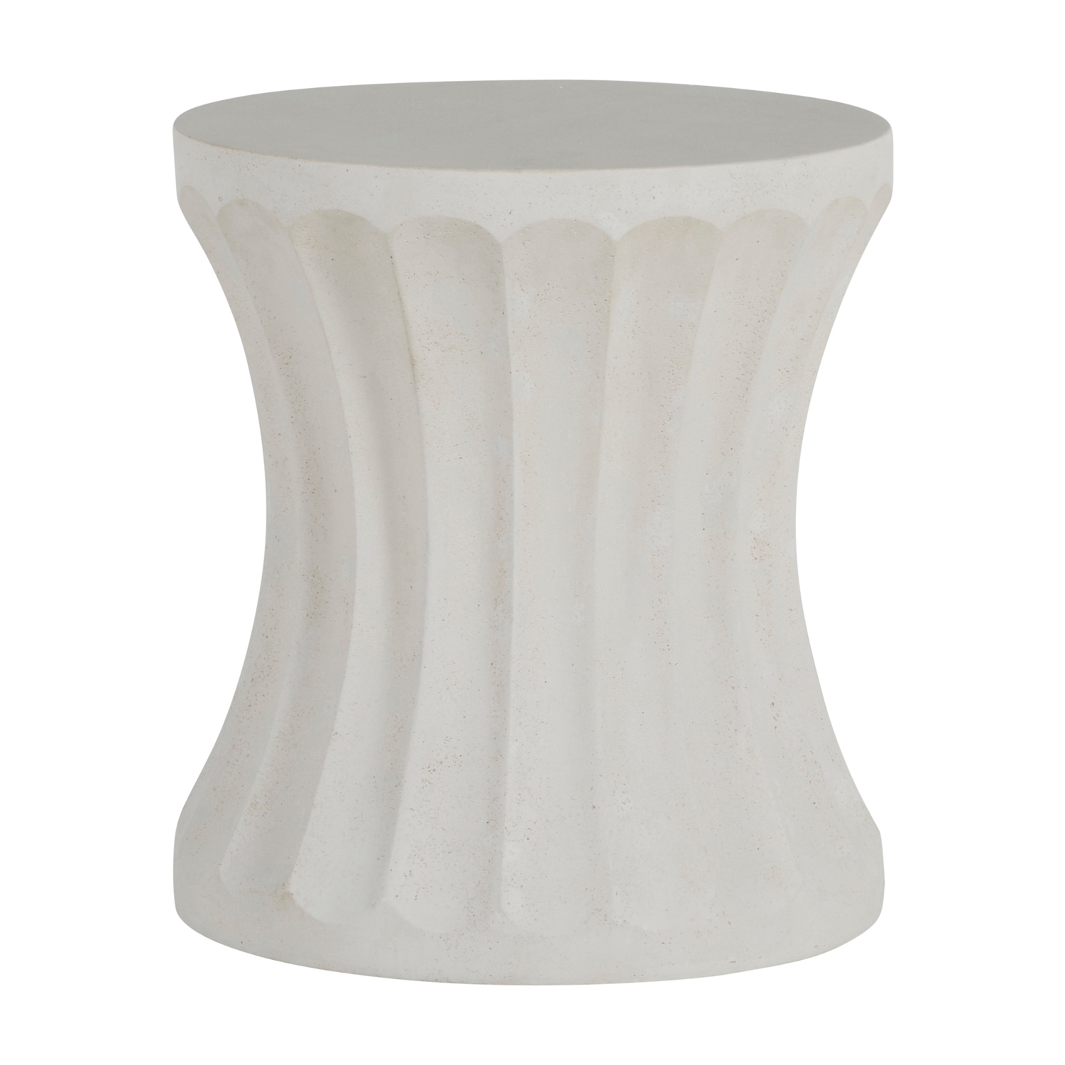 Cast Stone 18" Round Fluted Side Table