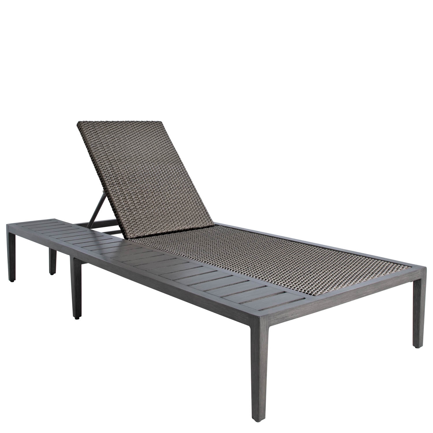 Modern Adj. Woven Chaise w/Right-Arm Table