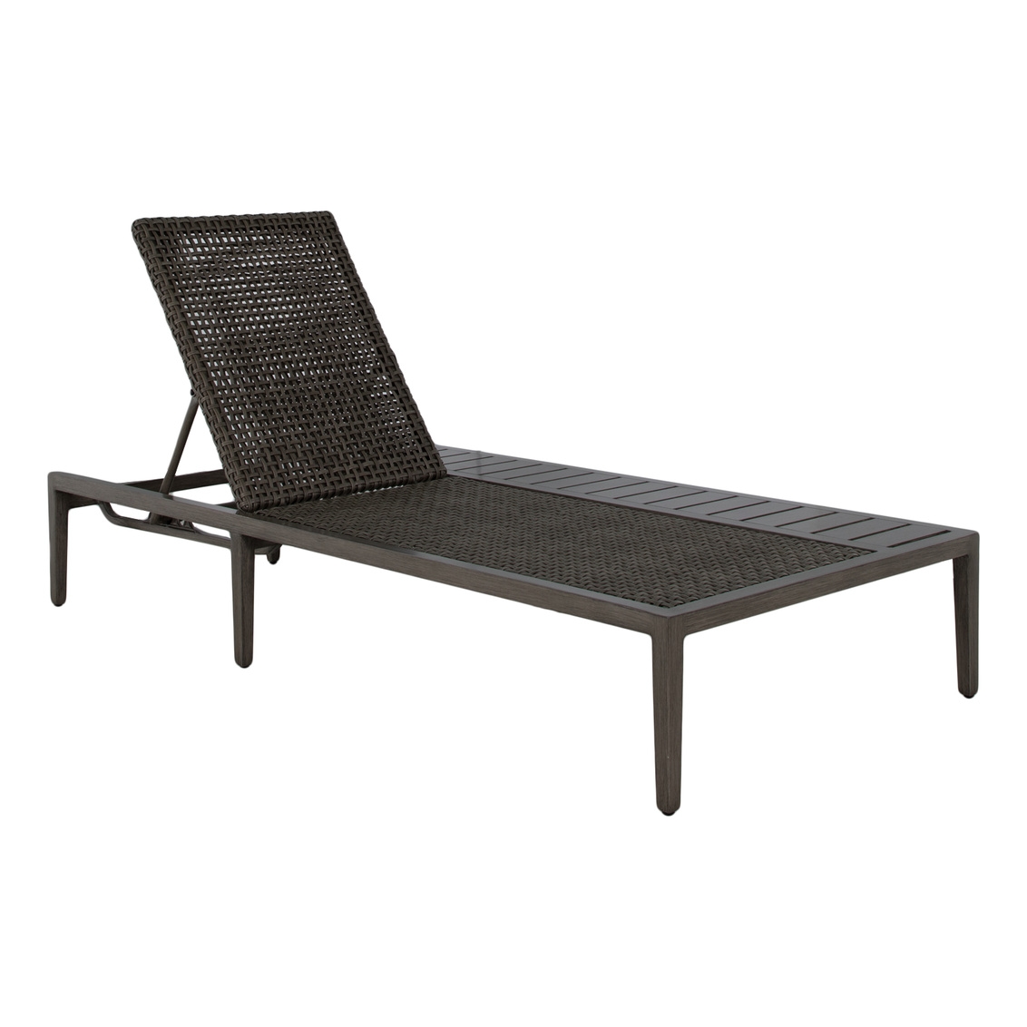 Modern Adj. Woven Chaise w/Left-Arm Table
