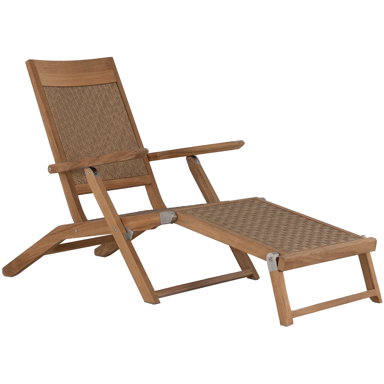 Traditional Folding Teak Chaise Lounge