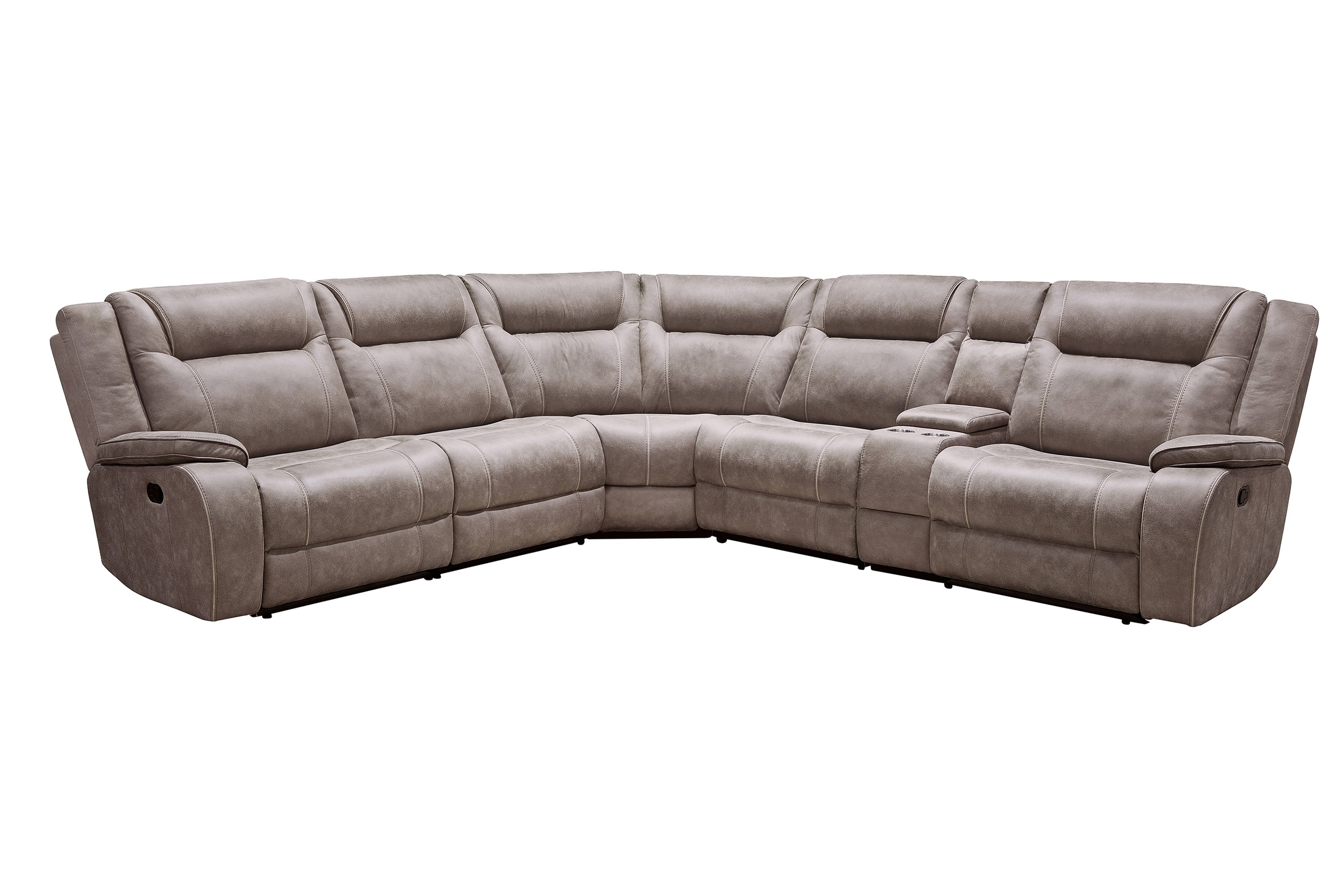 Manual Reclining Sectional Sofa and Console