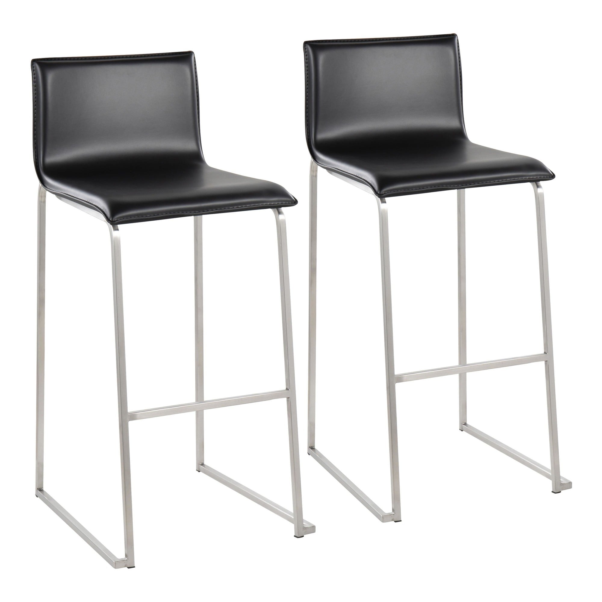 LumiSource Mara Set of 2 Contemporary Upholstered Barstools Value
