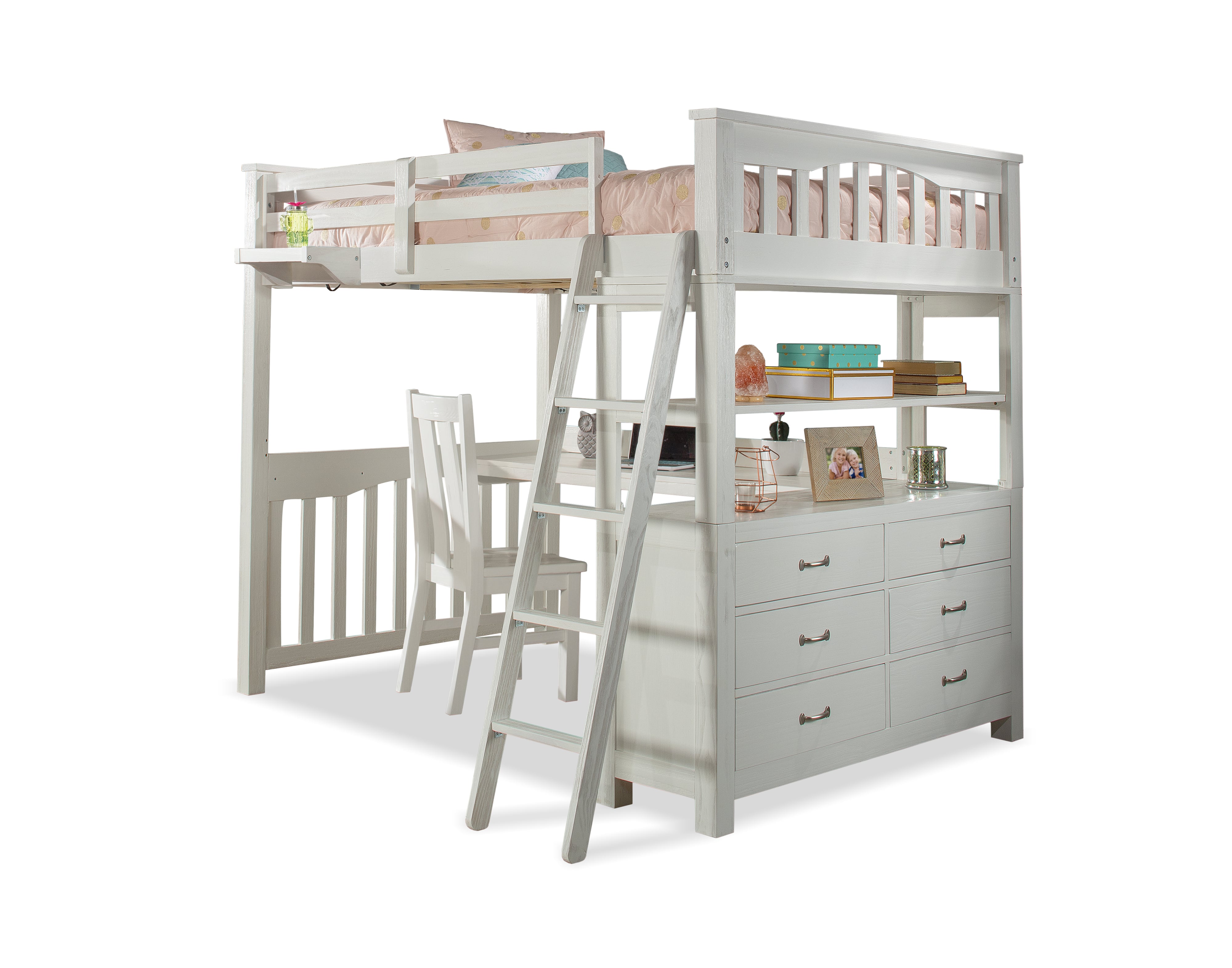 NE Kids Highlands 12080NDCHN Highlands Wood Full Loft Bed with Desk