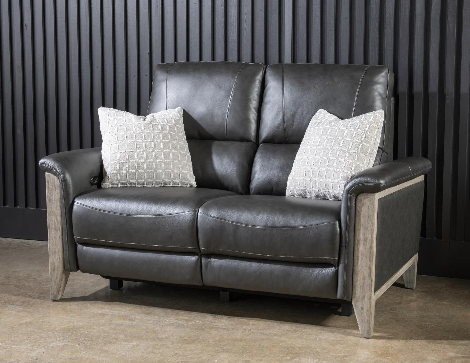 Hi Leg Leather Match Power Loveseat