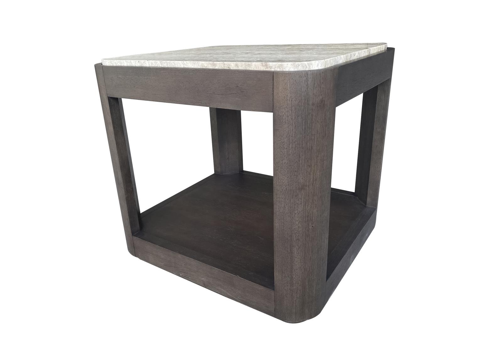 Rectangular Stone-Top End Table