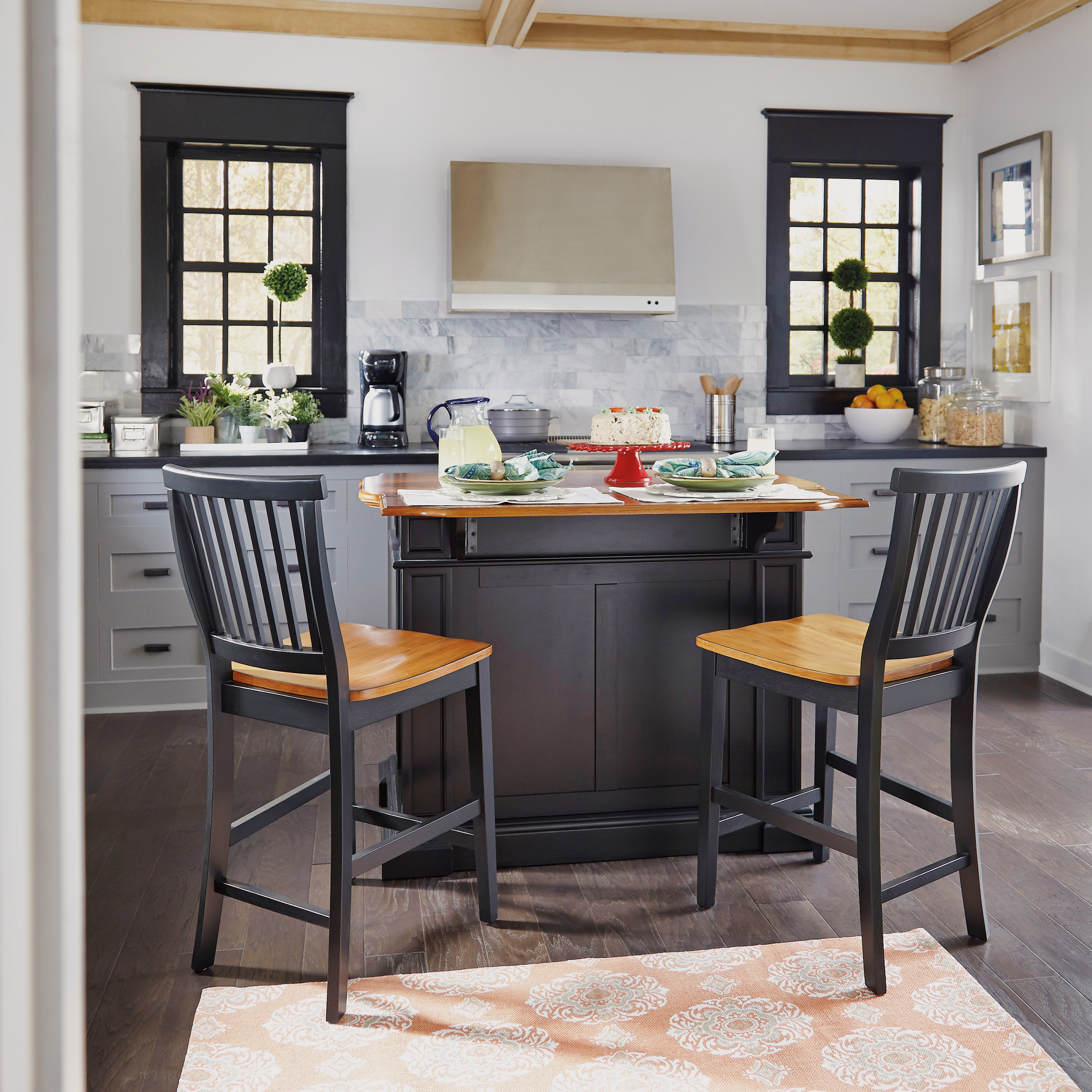 homestyles Montauk 5003-948 Traditional 3-Piece Kitchen Island Set