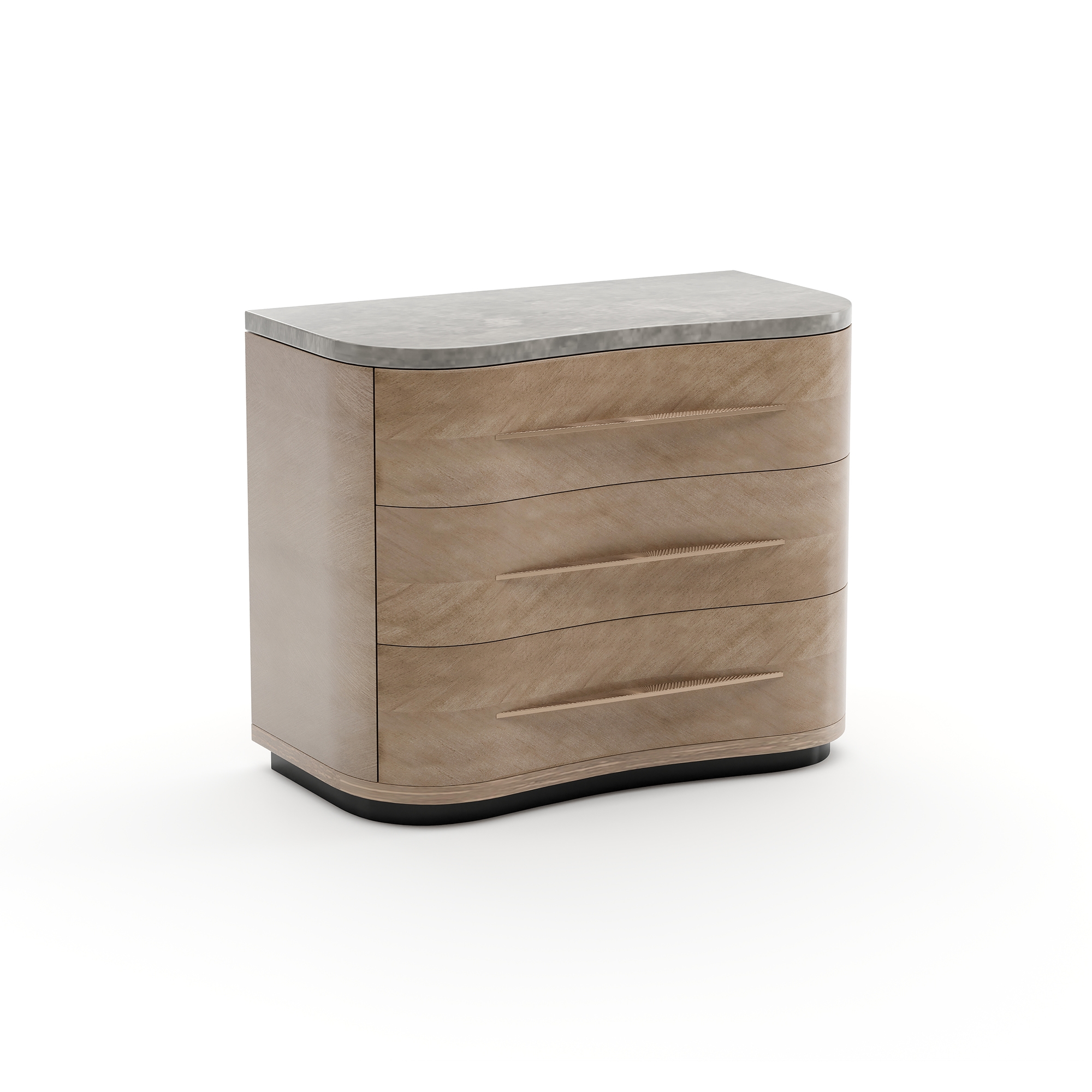 Three-Drawer Plinth-Base Nightstand