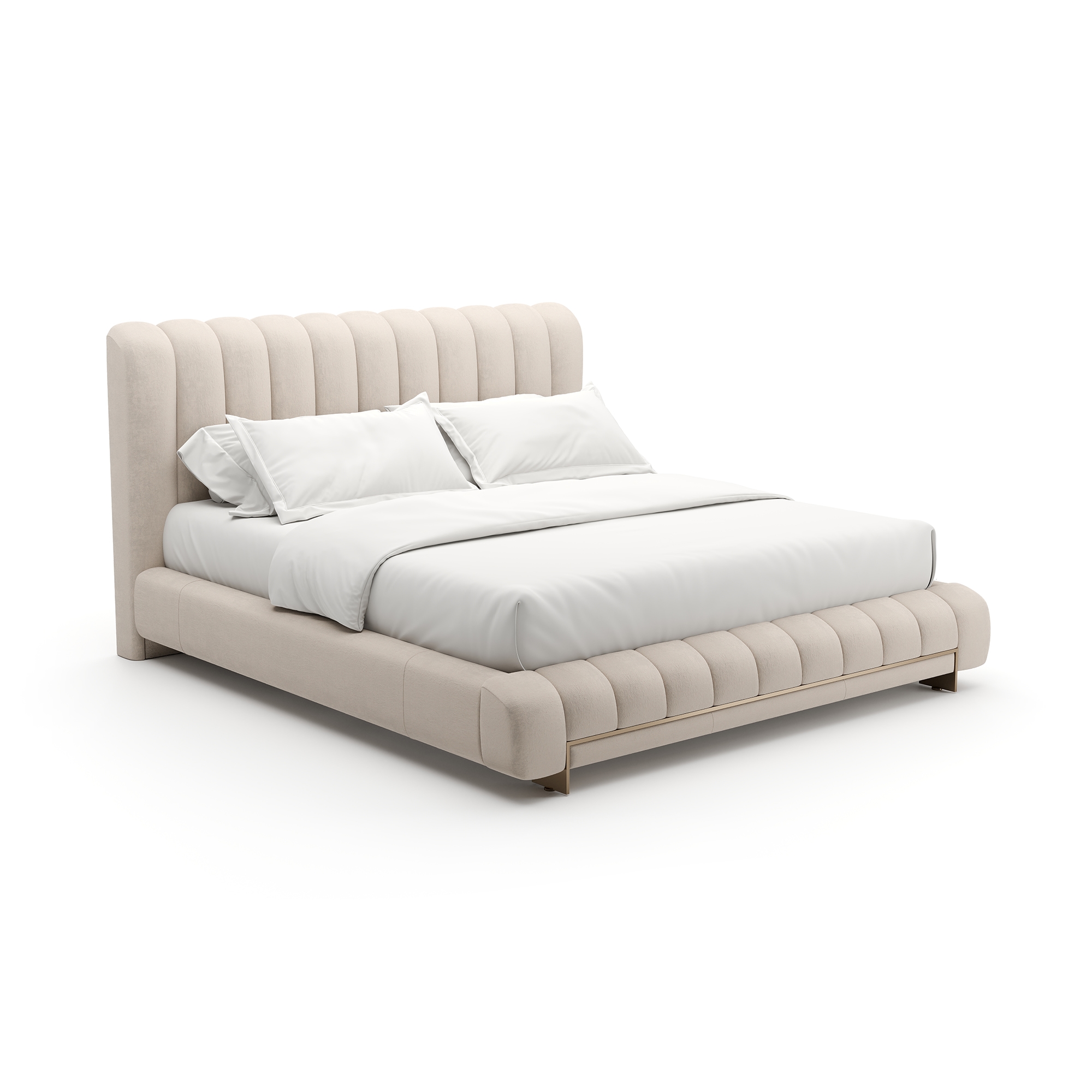 Fully Upholstered Channel-Tufted King Bed