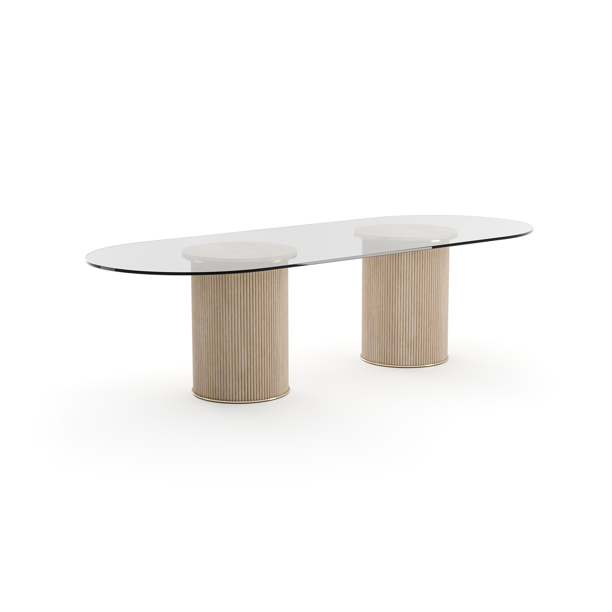 106" Glass-Top Double-Pedestal Dining Table