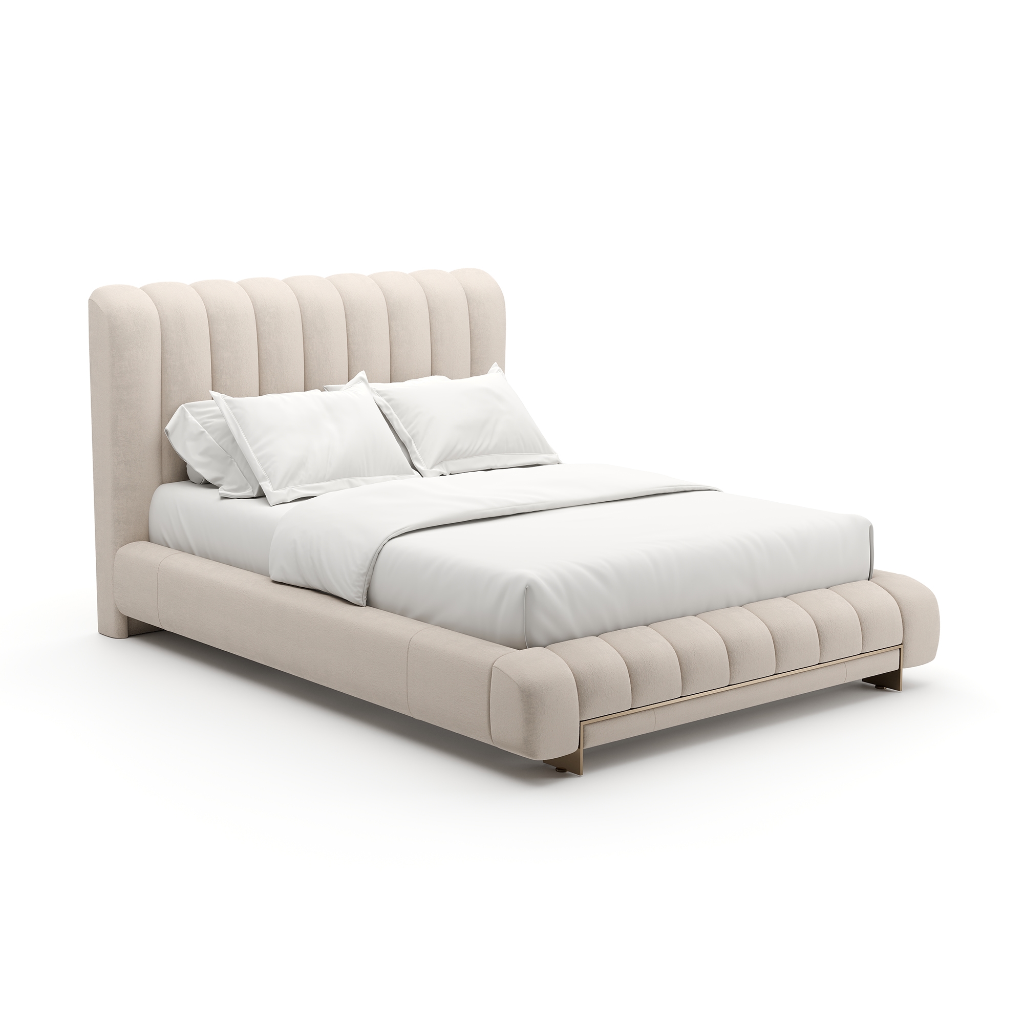 Fully Upholstered Channel-Tufted Queen Bed