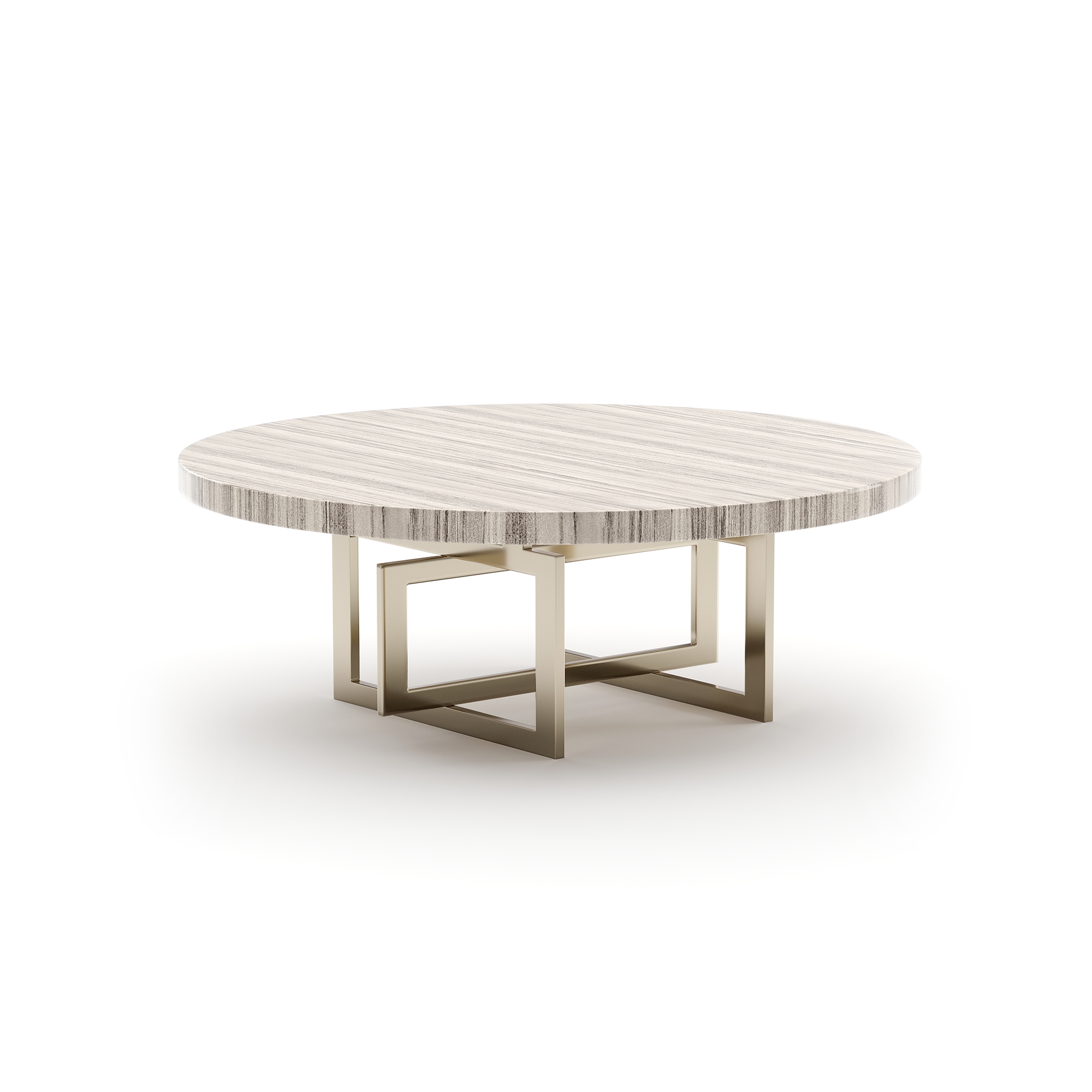 48" Round Sandstone-Top Cocktail Table