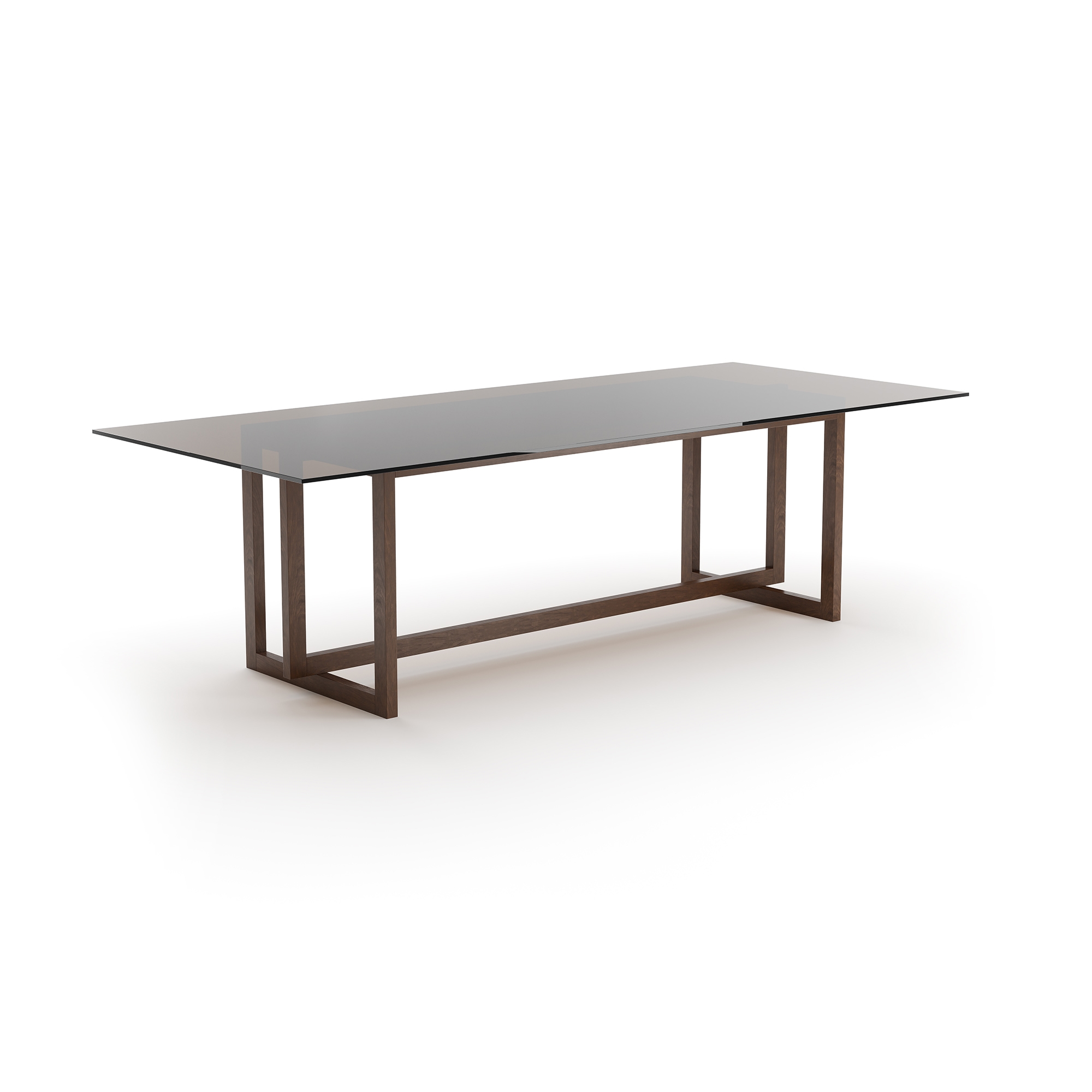 104" Rect. Smoked Glass-Top Dining Table