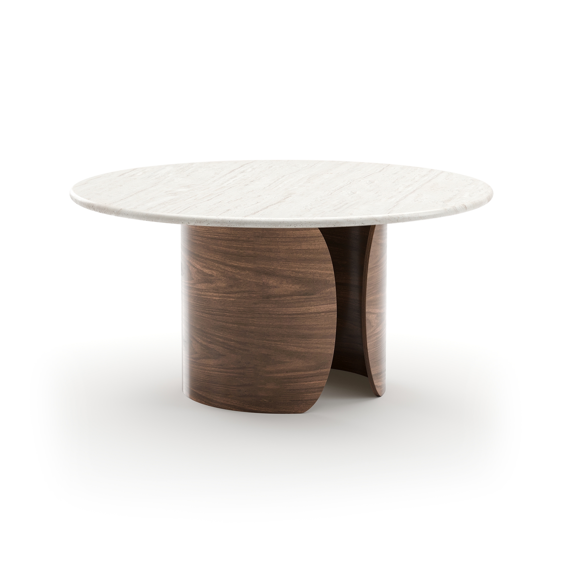 60" Travertine-Top Pedestal Dining Table