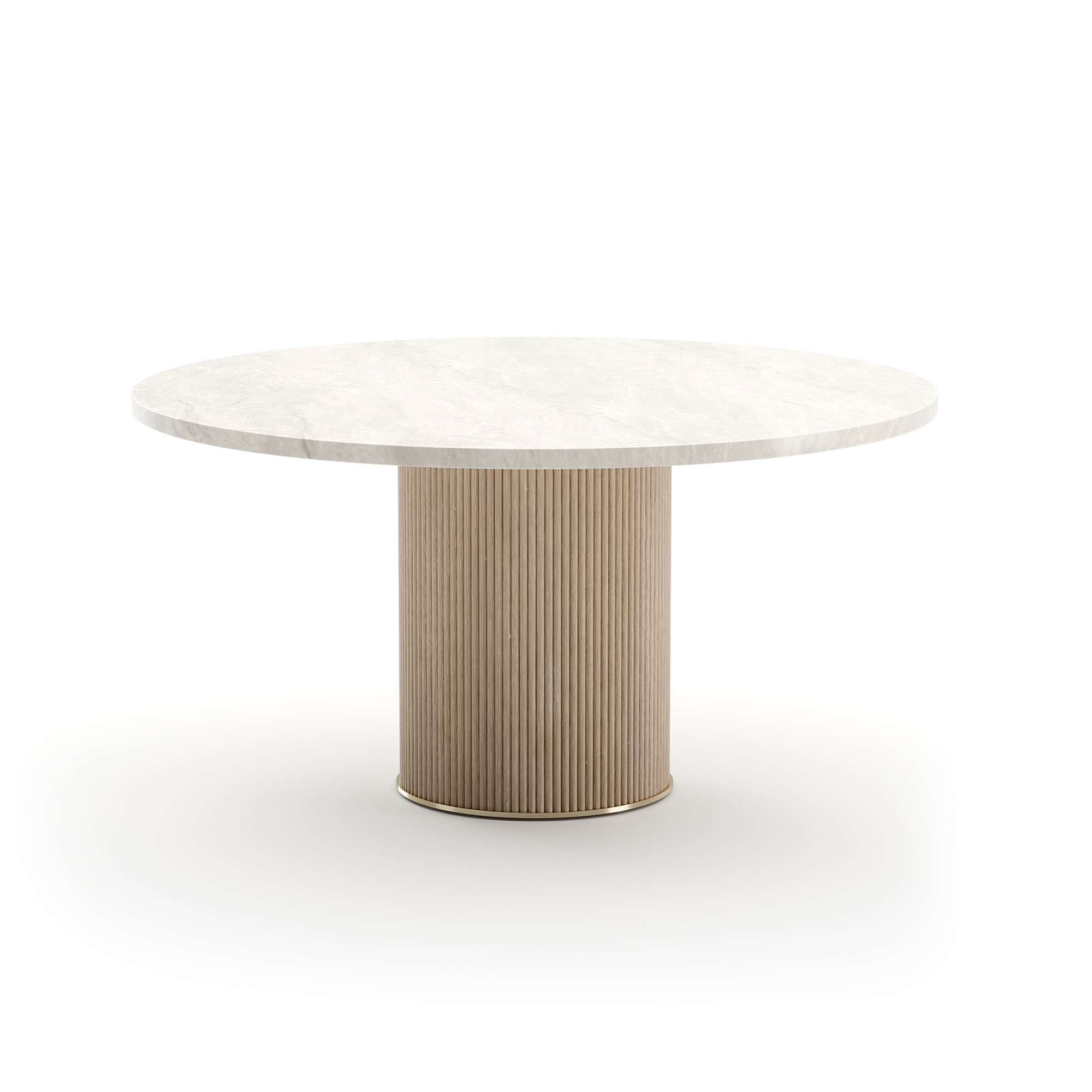 58" Round Stone-Top Pedestal Dining Table
