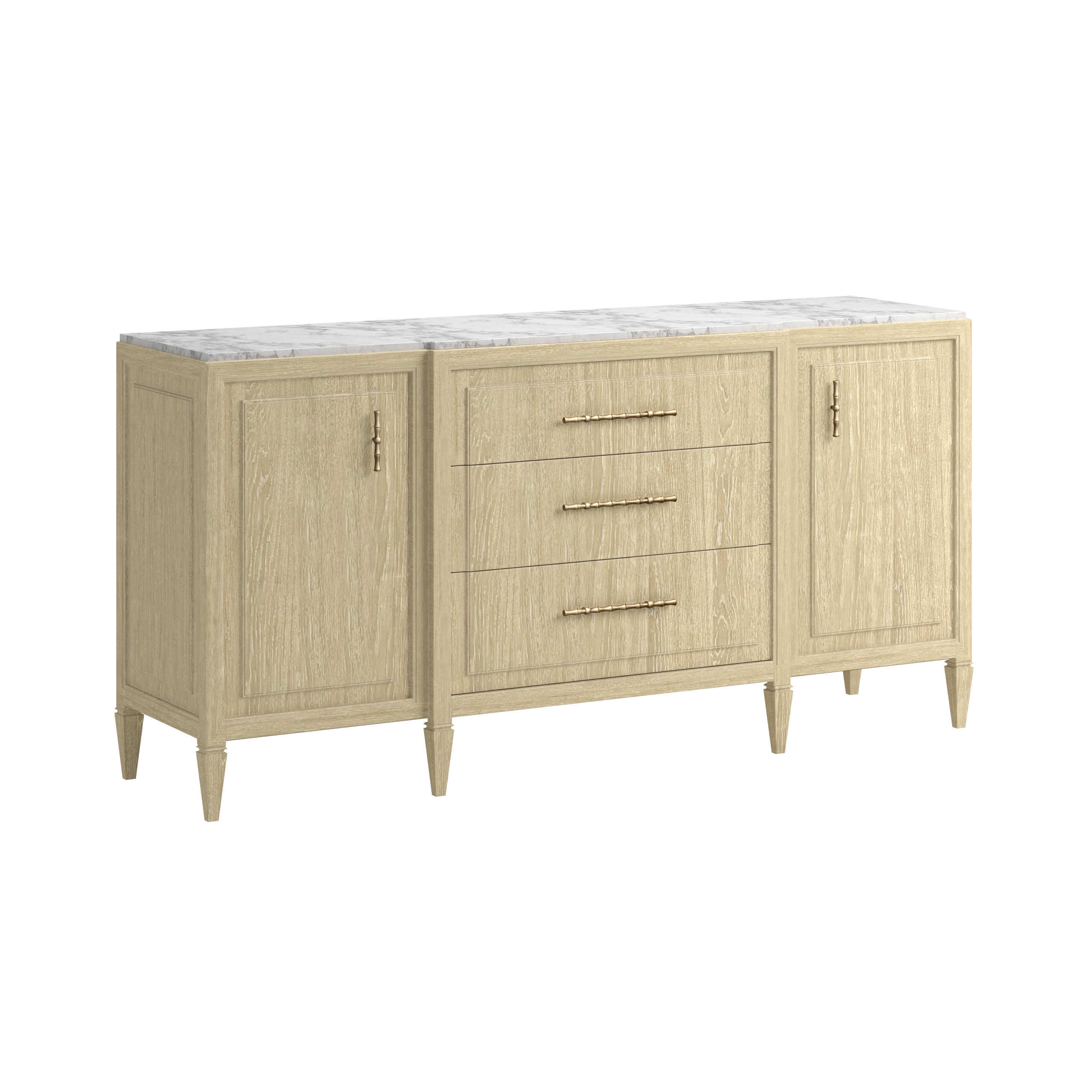 Marble-Top Two-Door Credenza