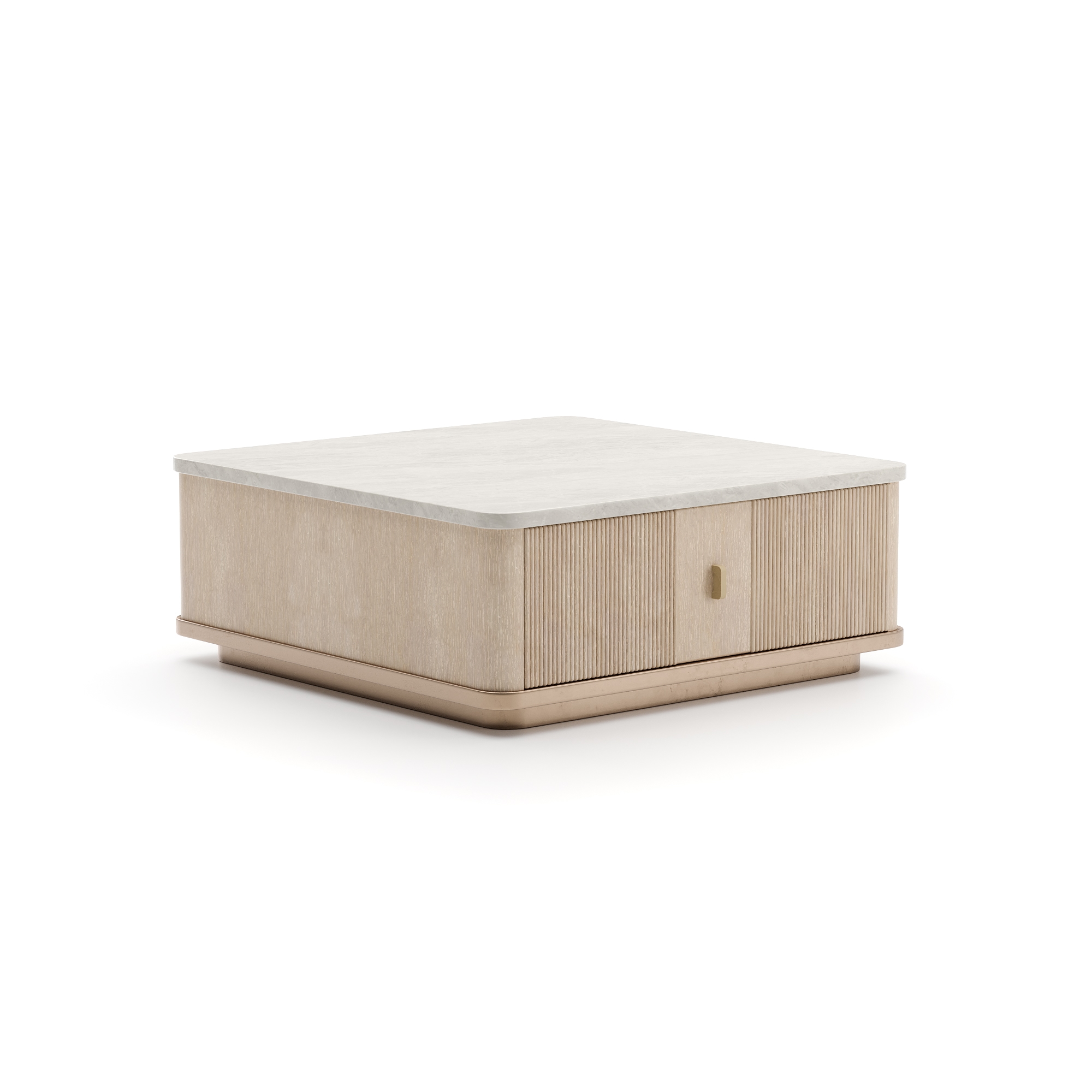 40" Square Stone-Top Cocktail Table