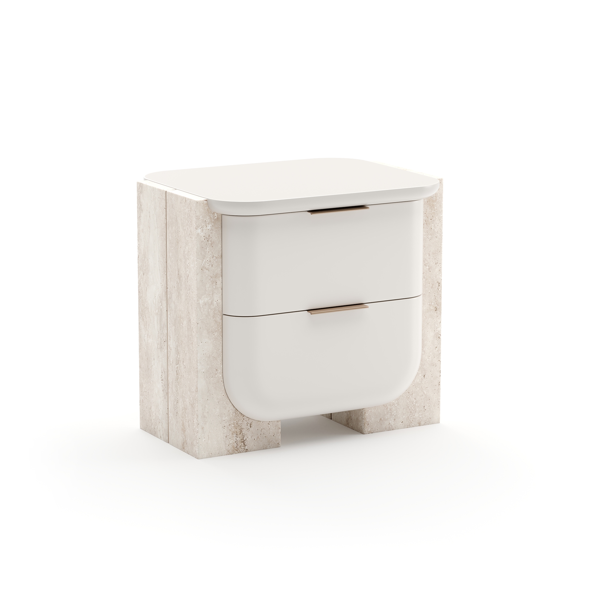 Small Stone-Panel Nightstand