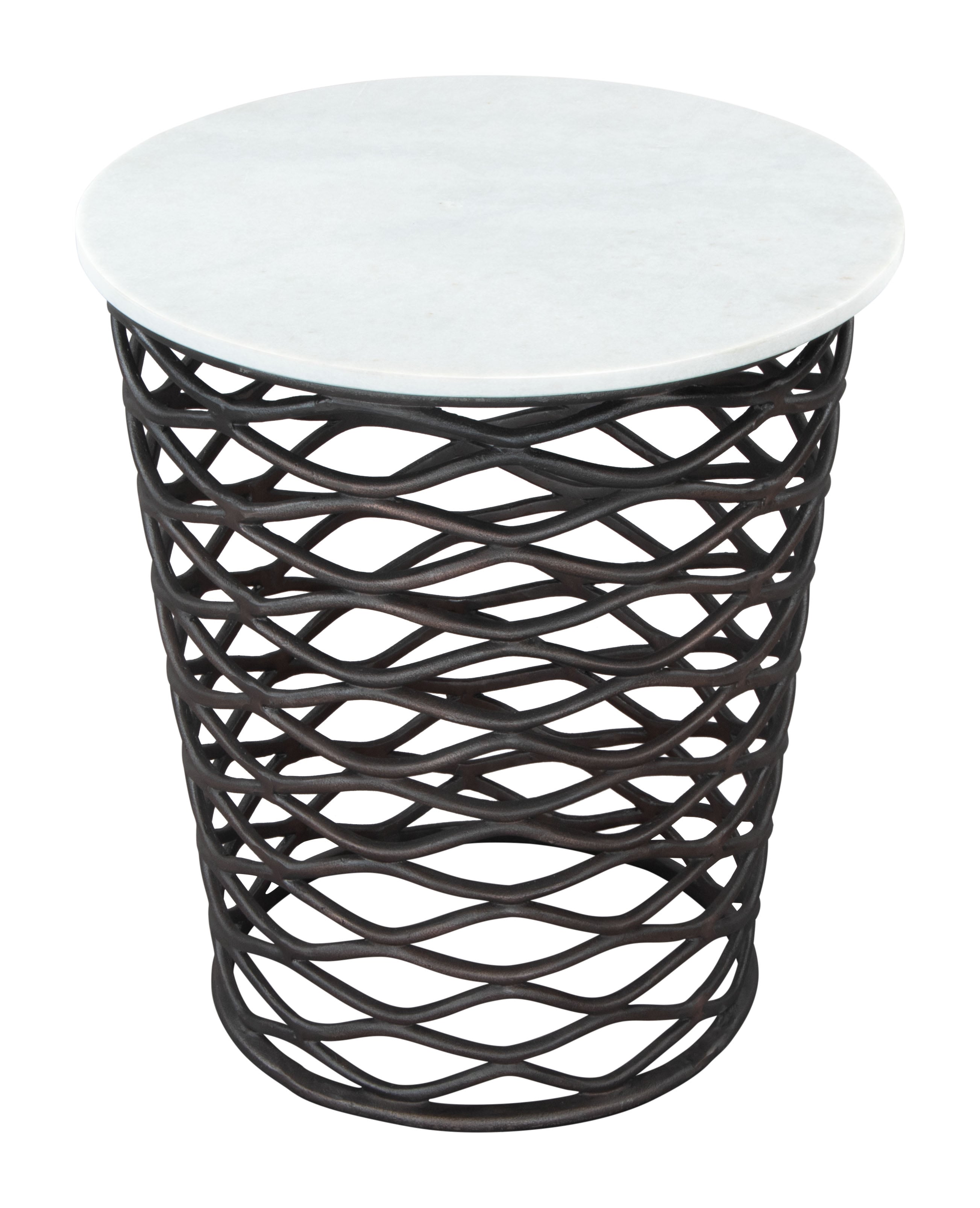 Zuo King King Side Table White & Antique Black Value City Furniture