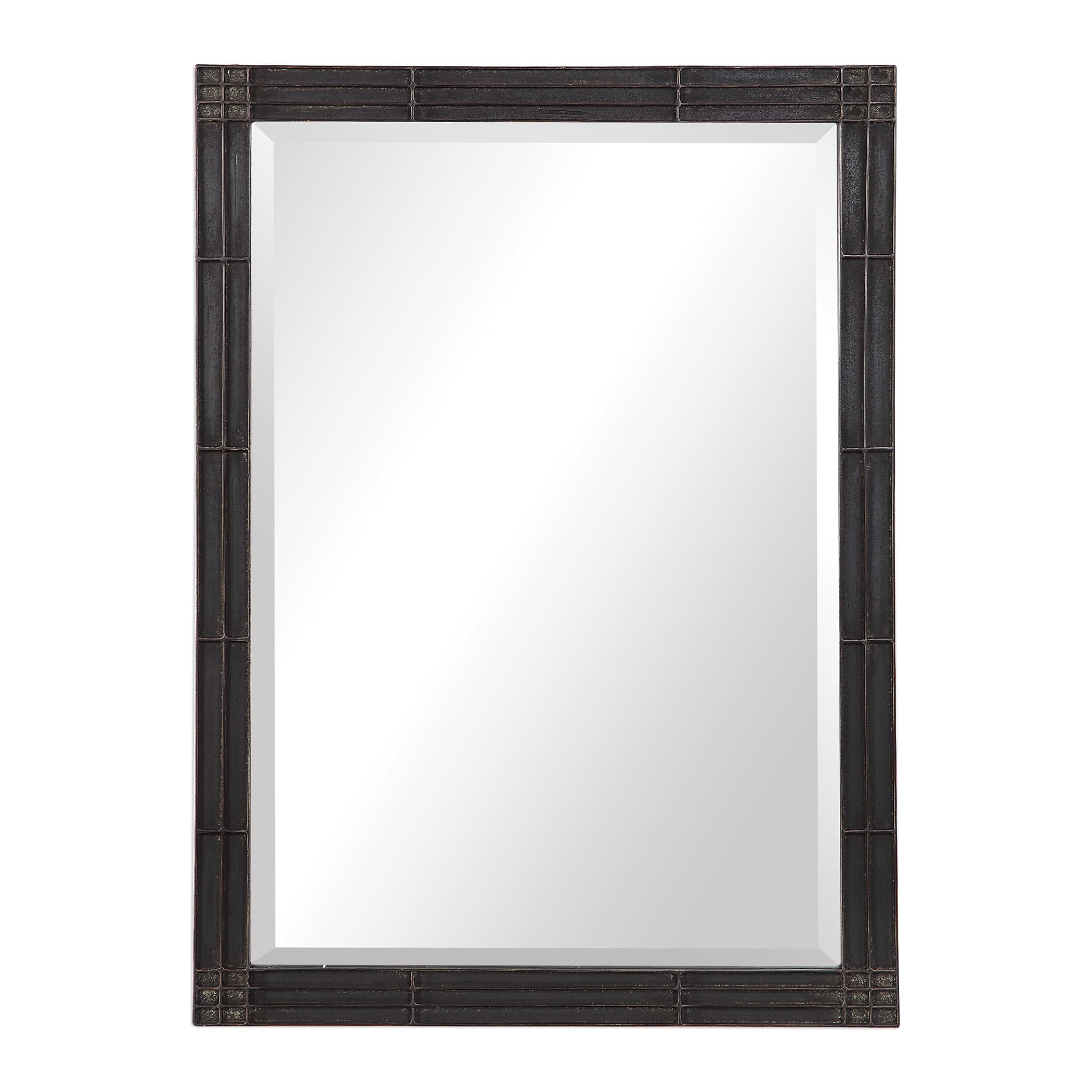 Uttermost Mirrors Gower Aged Black Vanity Mirror Wayside Furniture