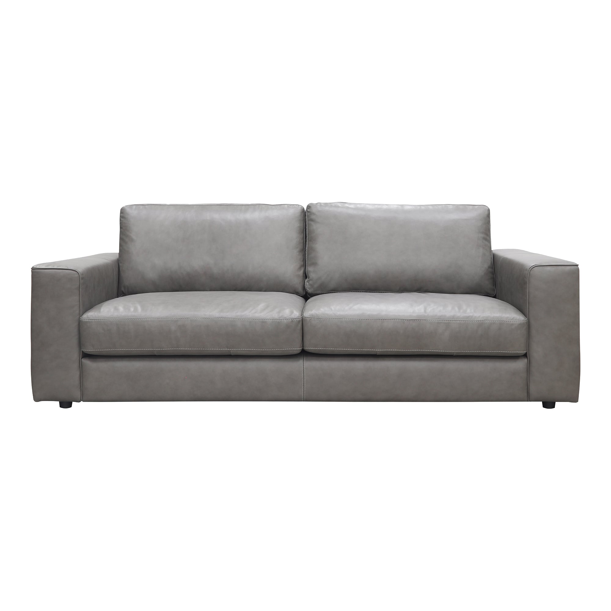 Moe's Home Collection Hansen Contemporary Concrete Grey Leather Sofa