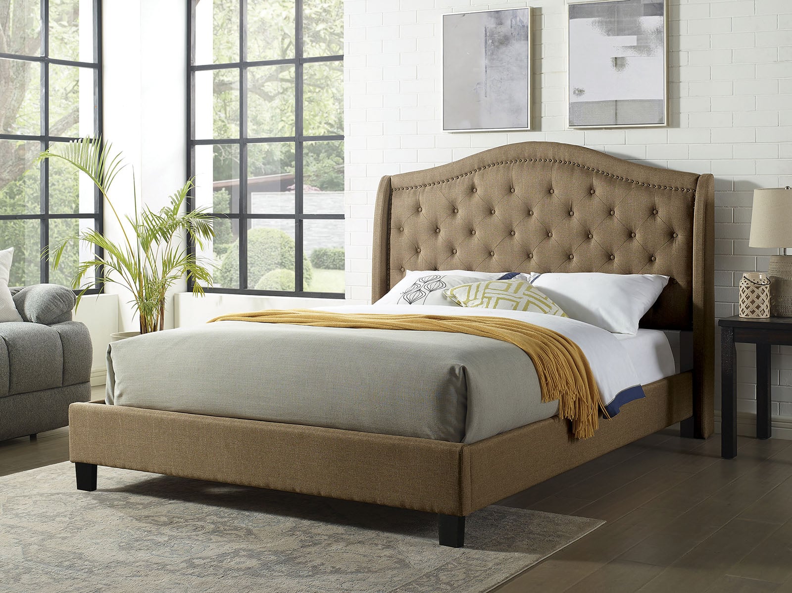 Furniture of America Carly E.King Bed, Brown Value City Furniture
