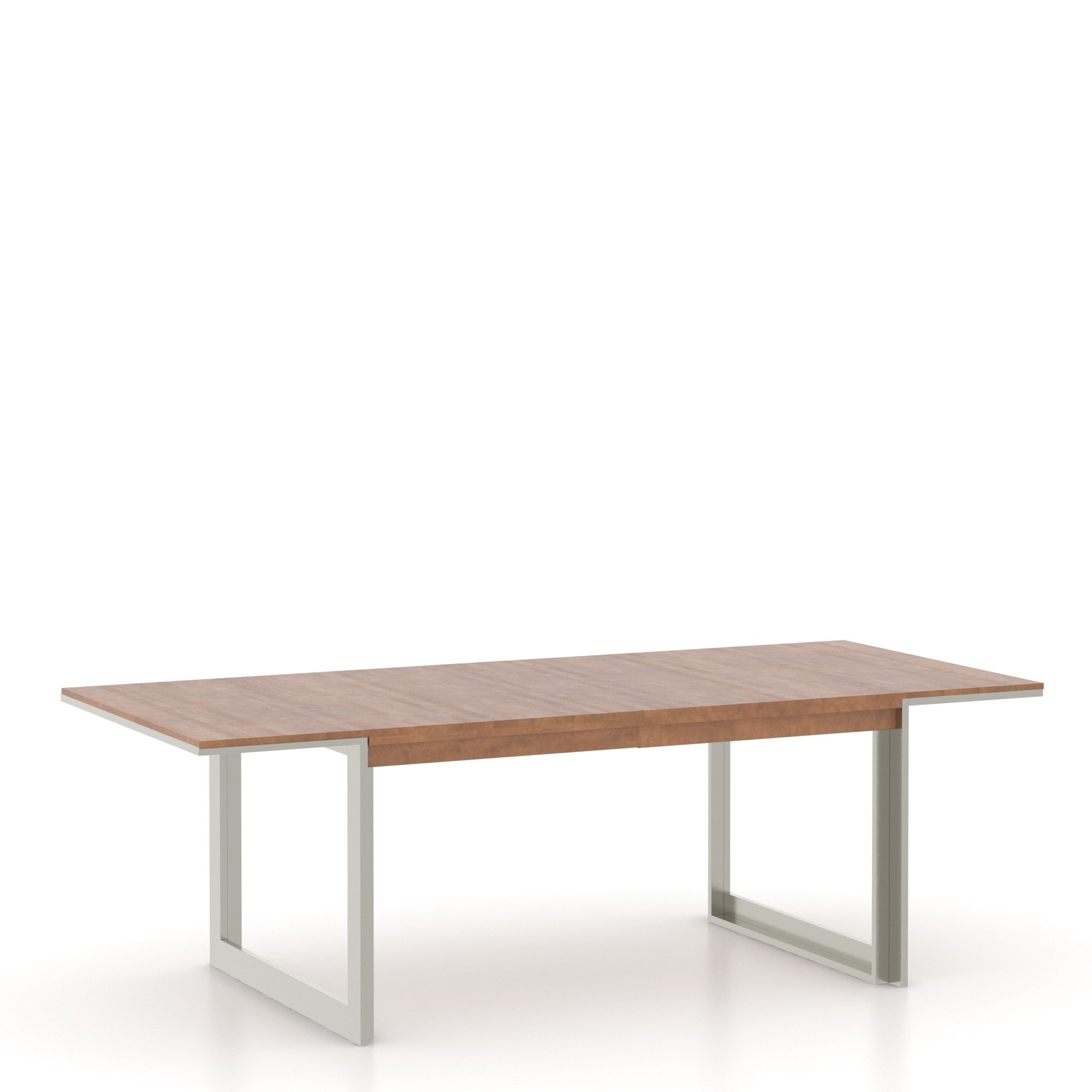 Metal Double-Pedestal Table w/Solid Wood Top