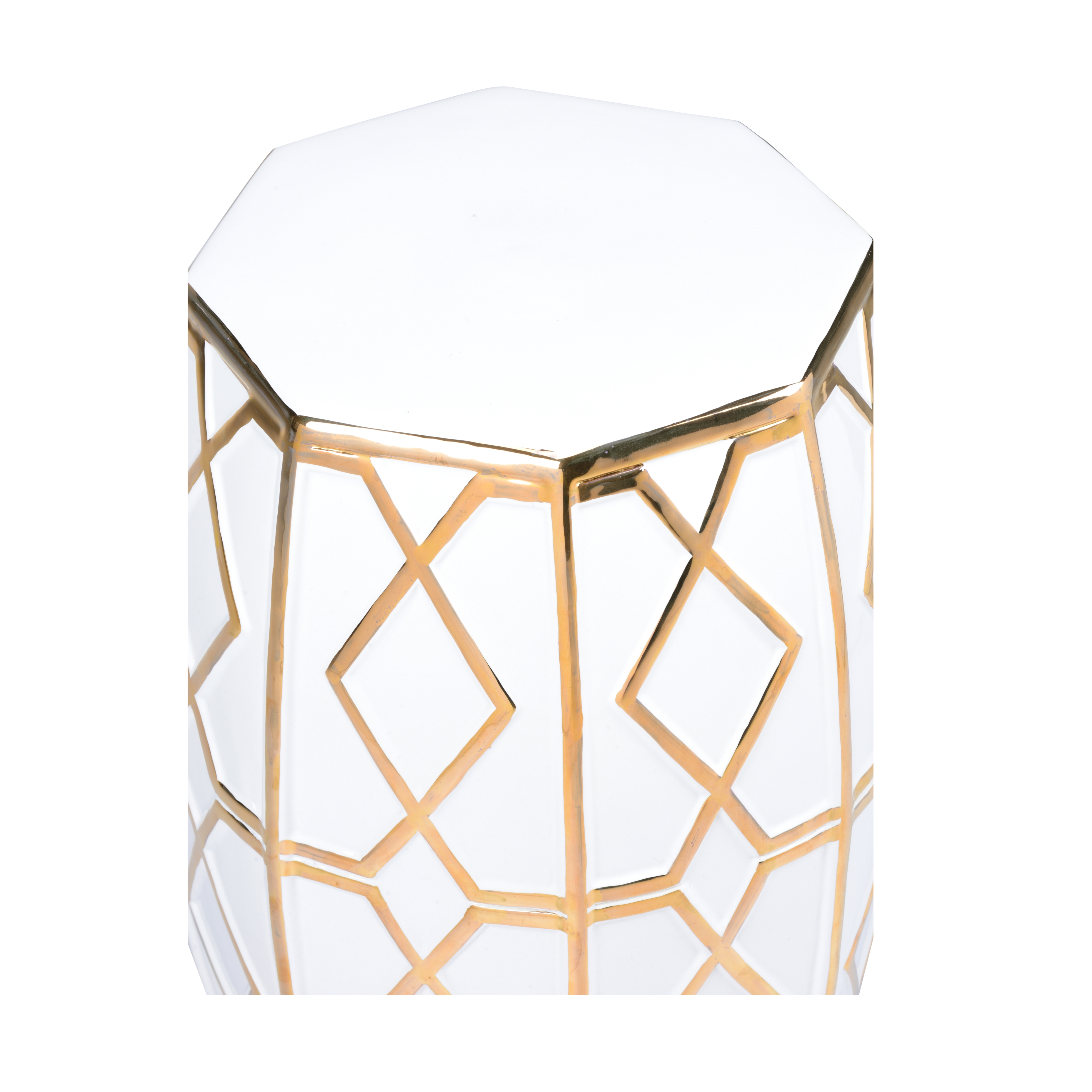 Andreu Garden Stool - White/Gold