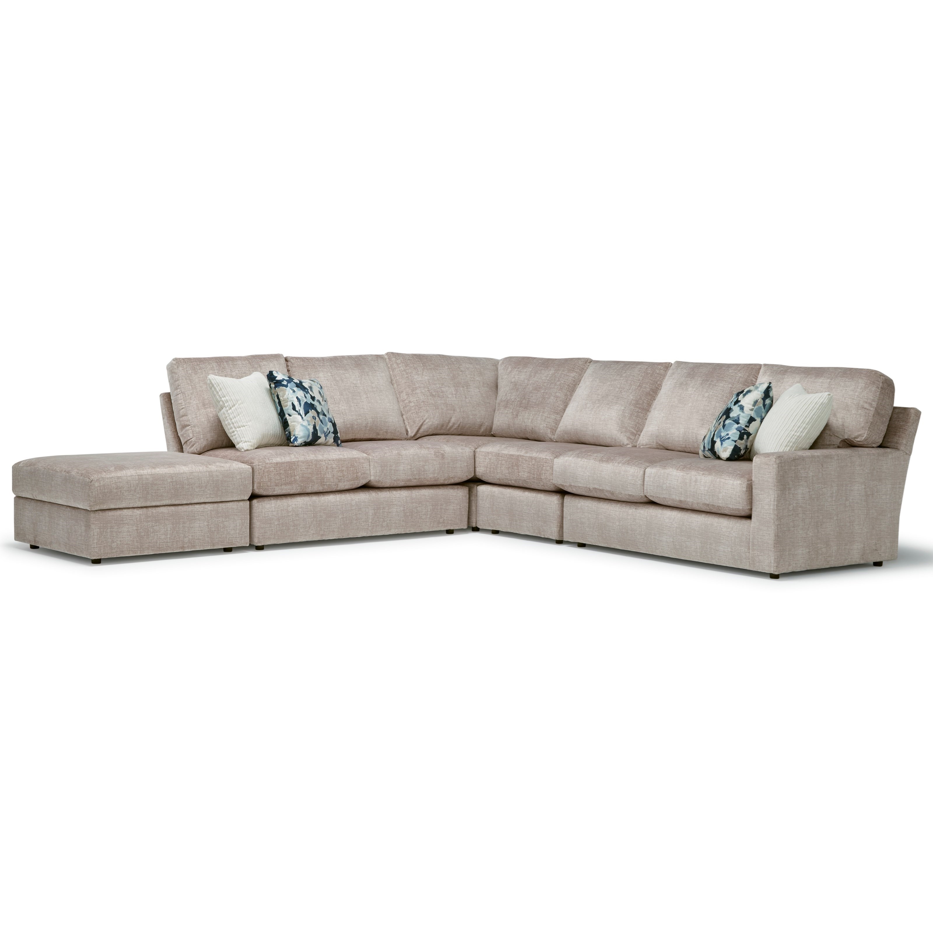 Best Home Furnishings Dovely M25FR+AL+W+AC+LR19817 FiveSeat Sectional Sofa with LAF Storage