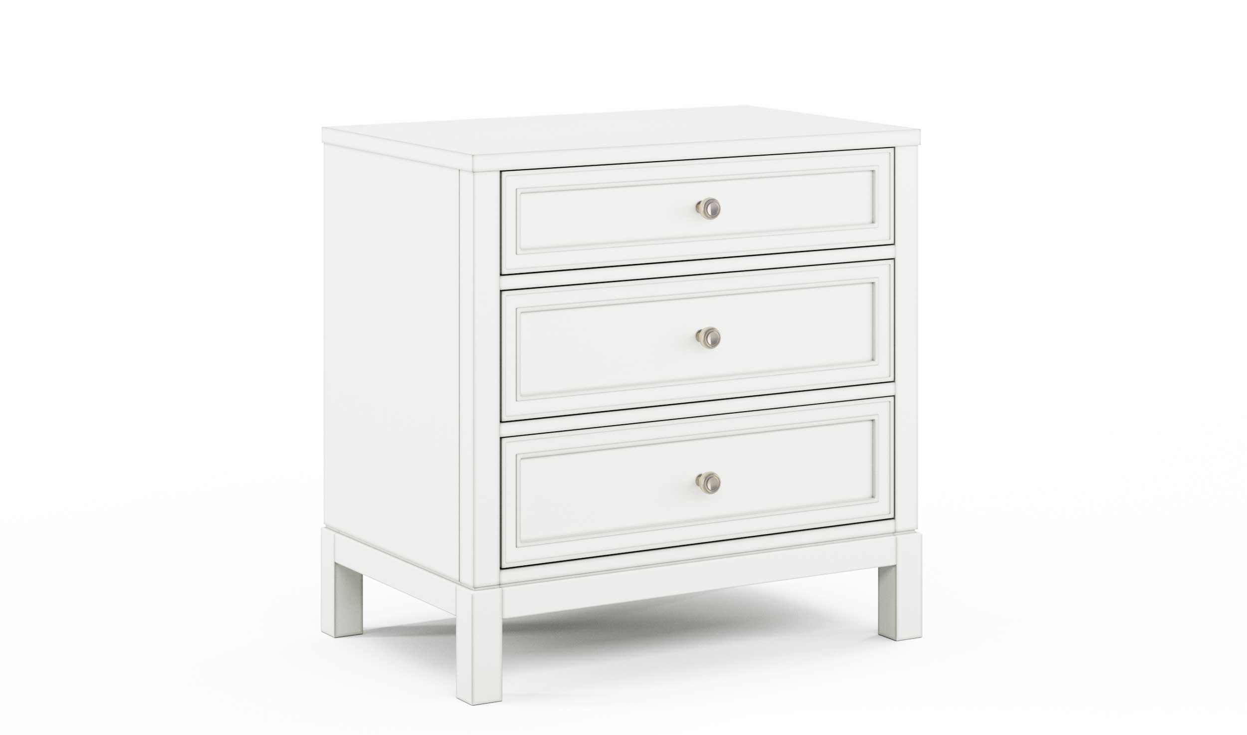 3-Drawer Wide Nightstand