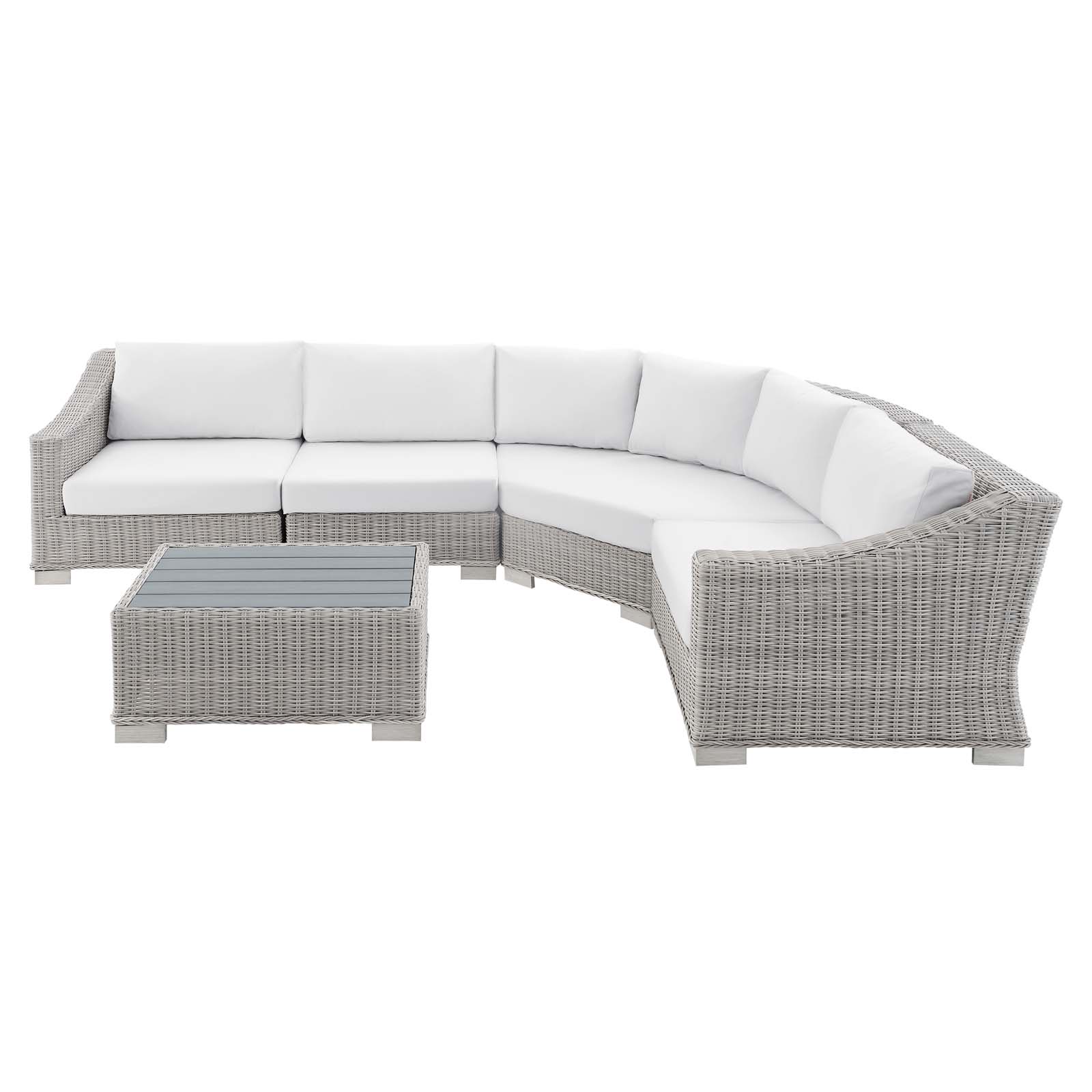 Modway Conway Sunbrella® Outdoor Patio Wicker Rattan 5Piece Sectional Sofa Set Value City