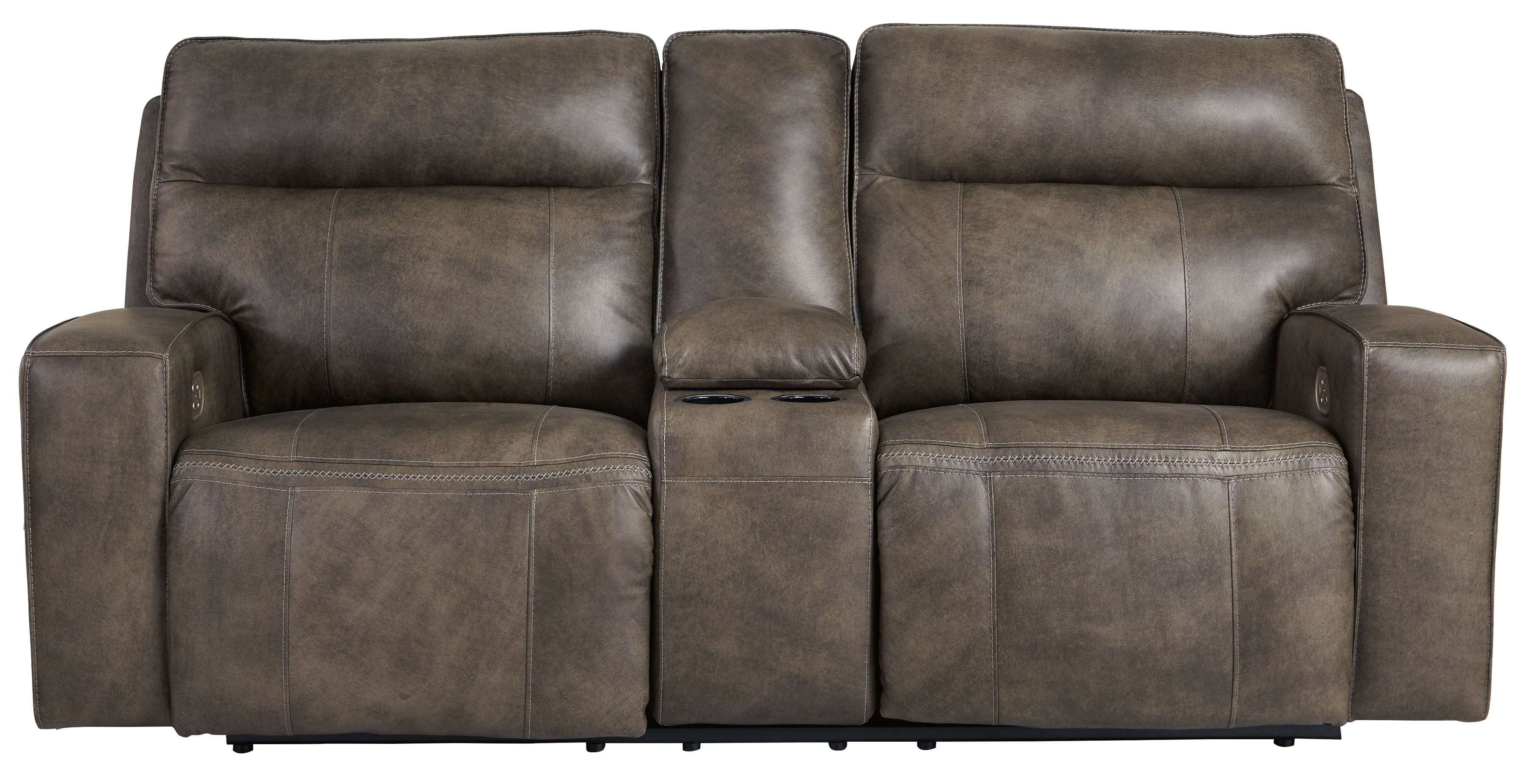 Signature Design by Ashley Game Plan U1520518 Contemporary Leather Power Reclining Loveseat with
