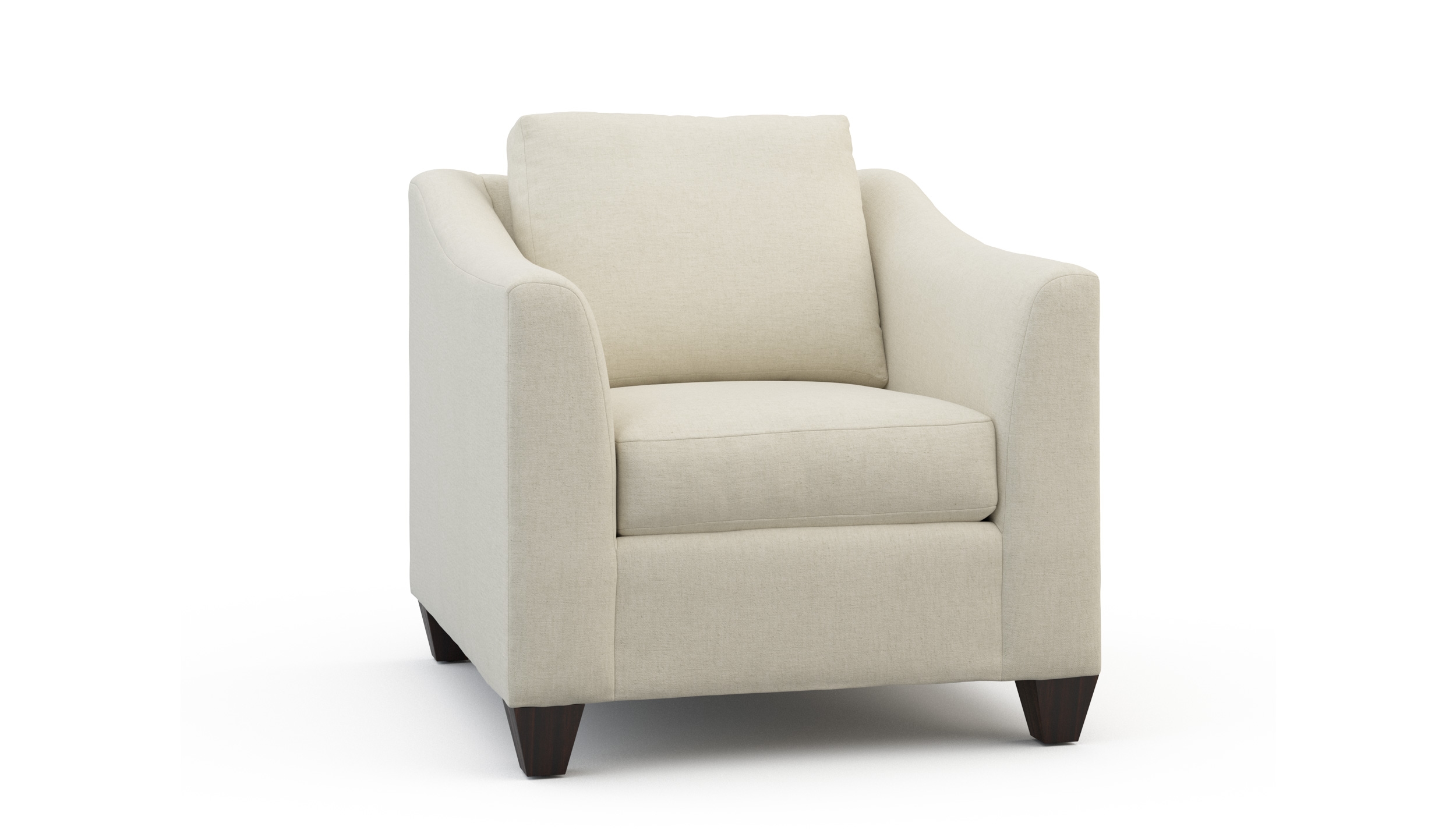 Casual Accent Chair w/ Sloped Crescent Arms