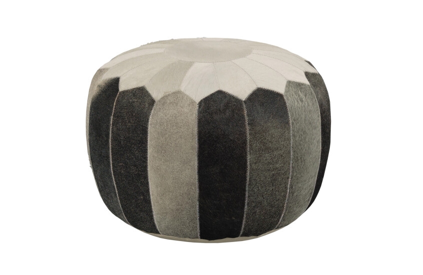 Hair On Hide Round Pouf