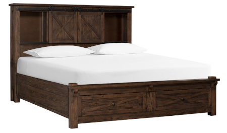 King Storage Bed with Footboard Drawers