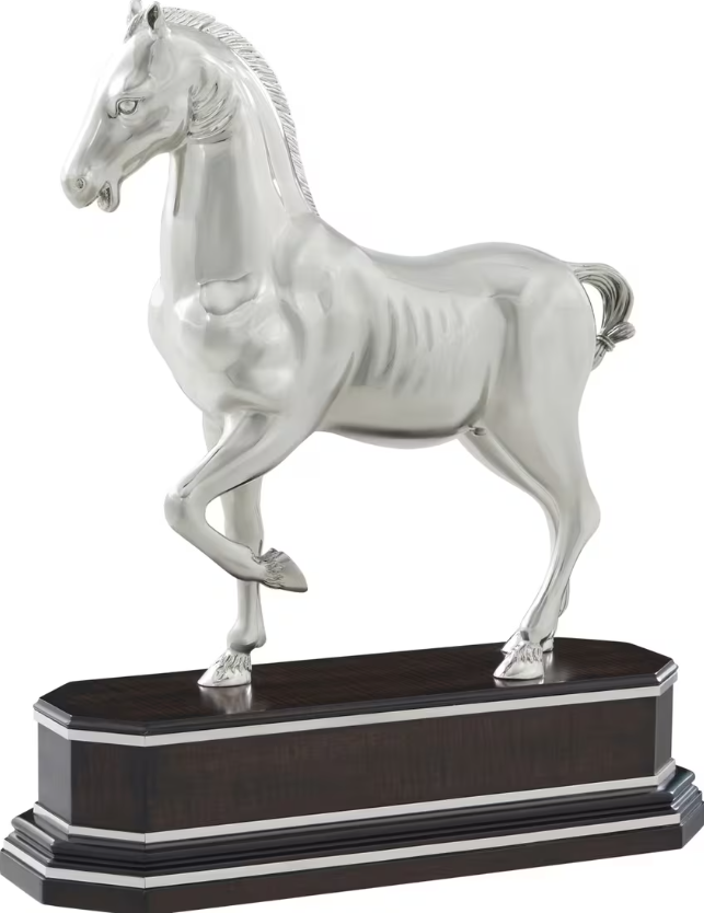 Nickel Plated Horse Sculpture