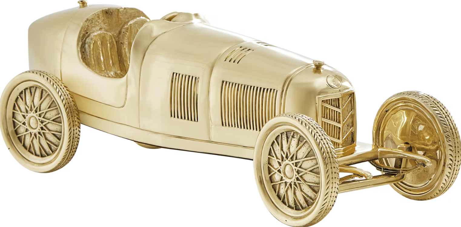 Brass Racecar Figurine