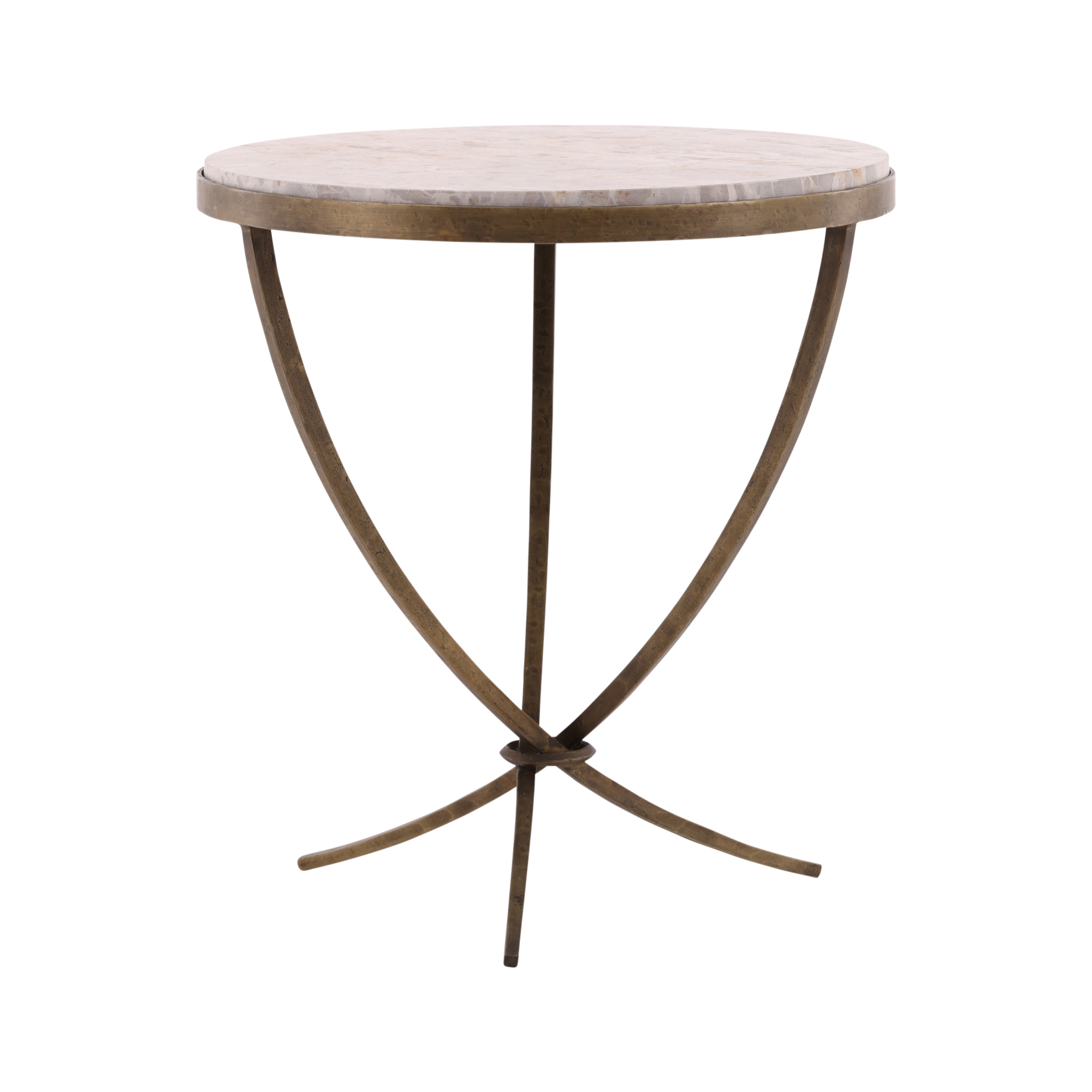 Round Side Table with Marble Top
