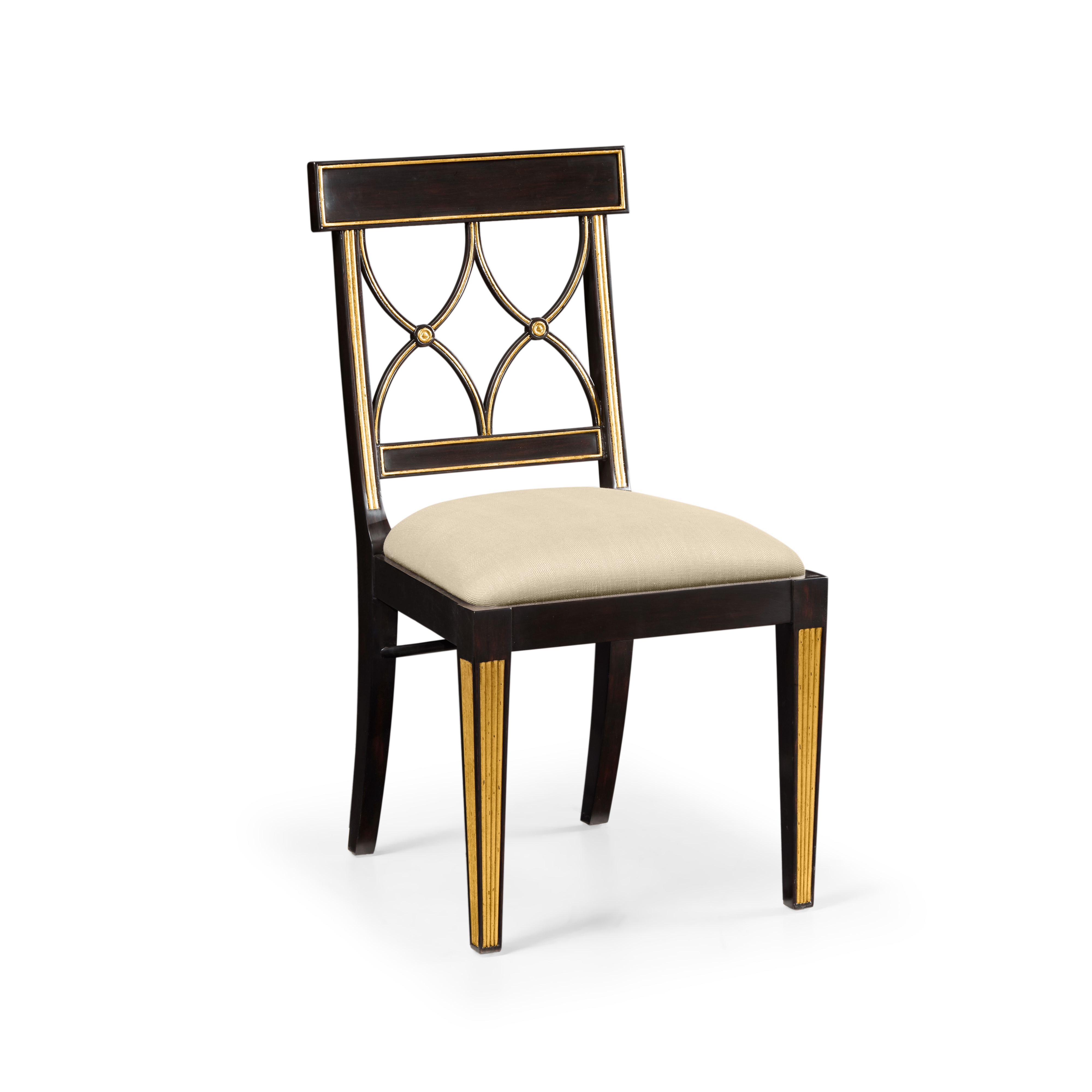 Regency Black Painted Curved Back Side Chair