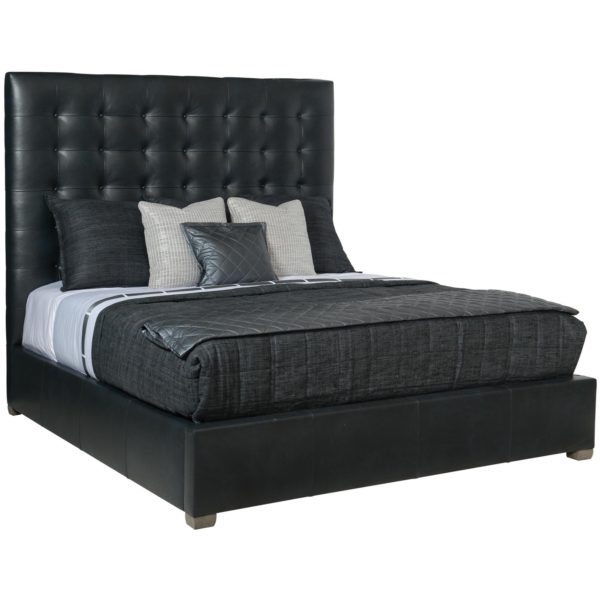 Bernhardt Interiors Beds QueenSize Avery Leather Upholstered Button