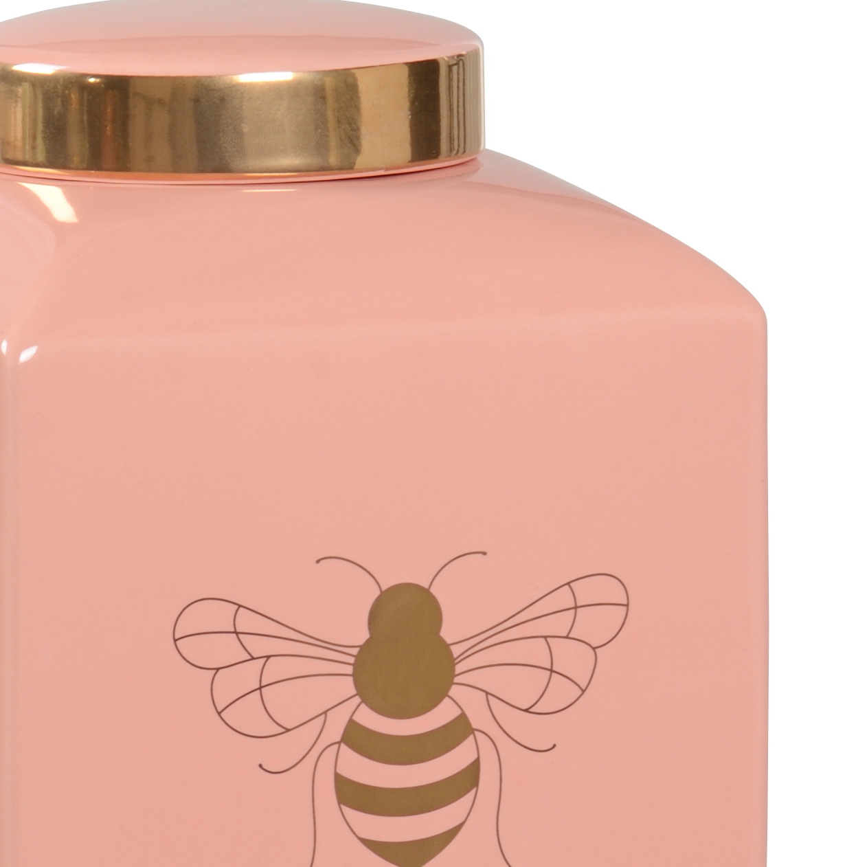 Bee Gracious Ginger Jar - Coral