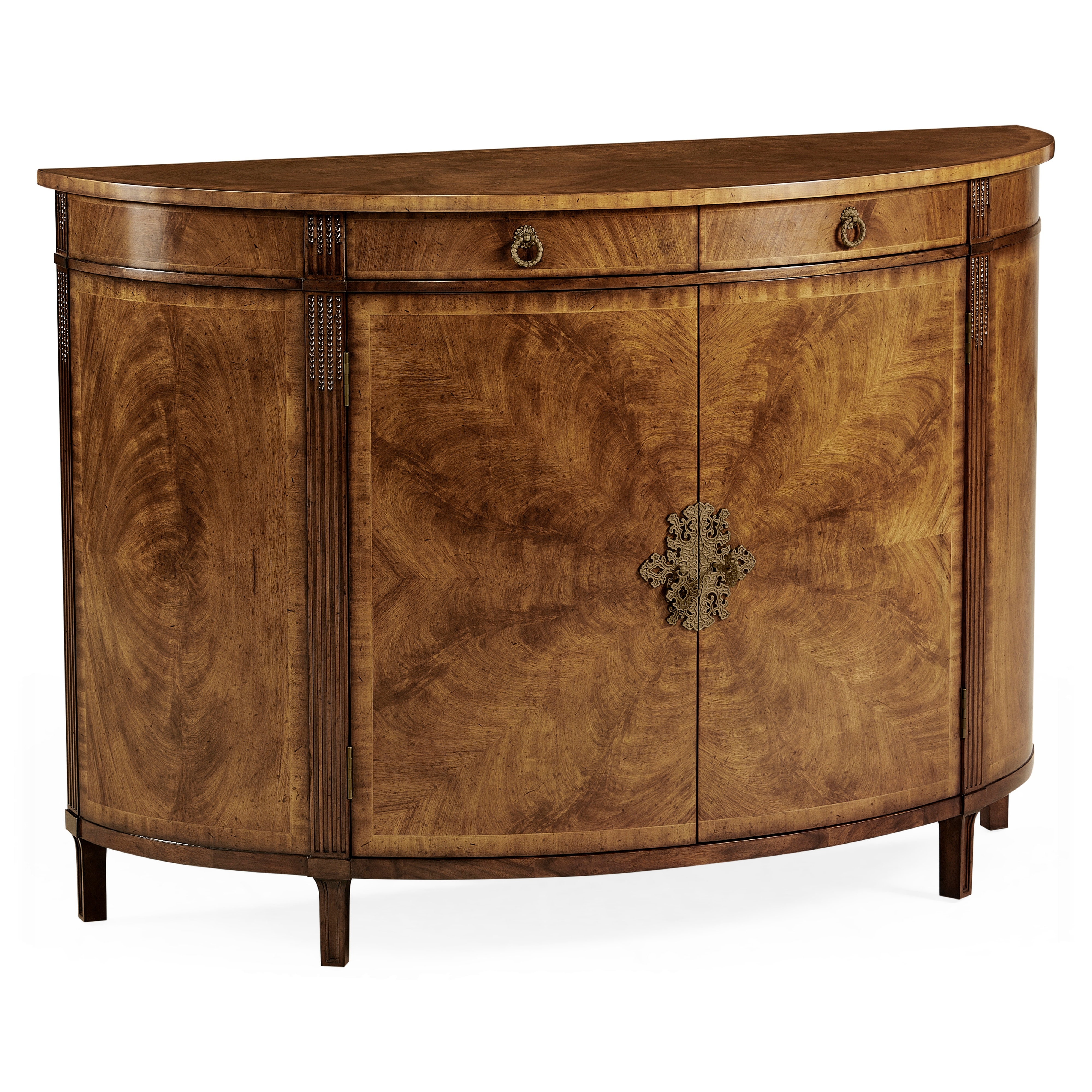 Crotch Walnut Demilune Sideboard