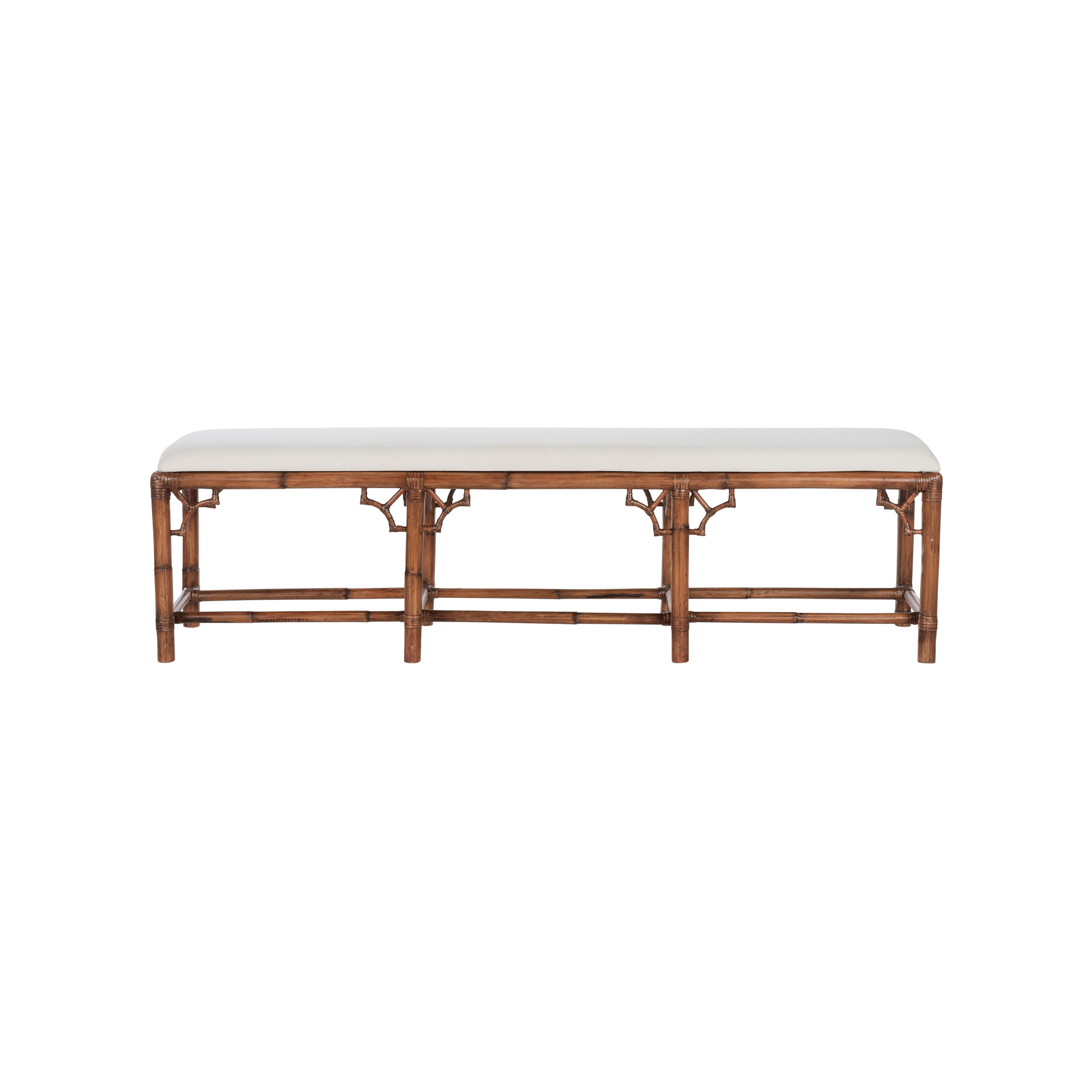 Chippendale Bamboo Bench - Brown