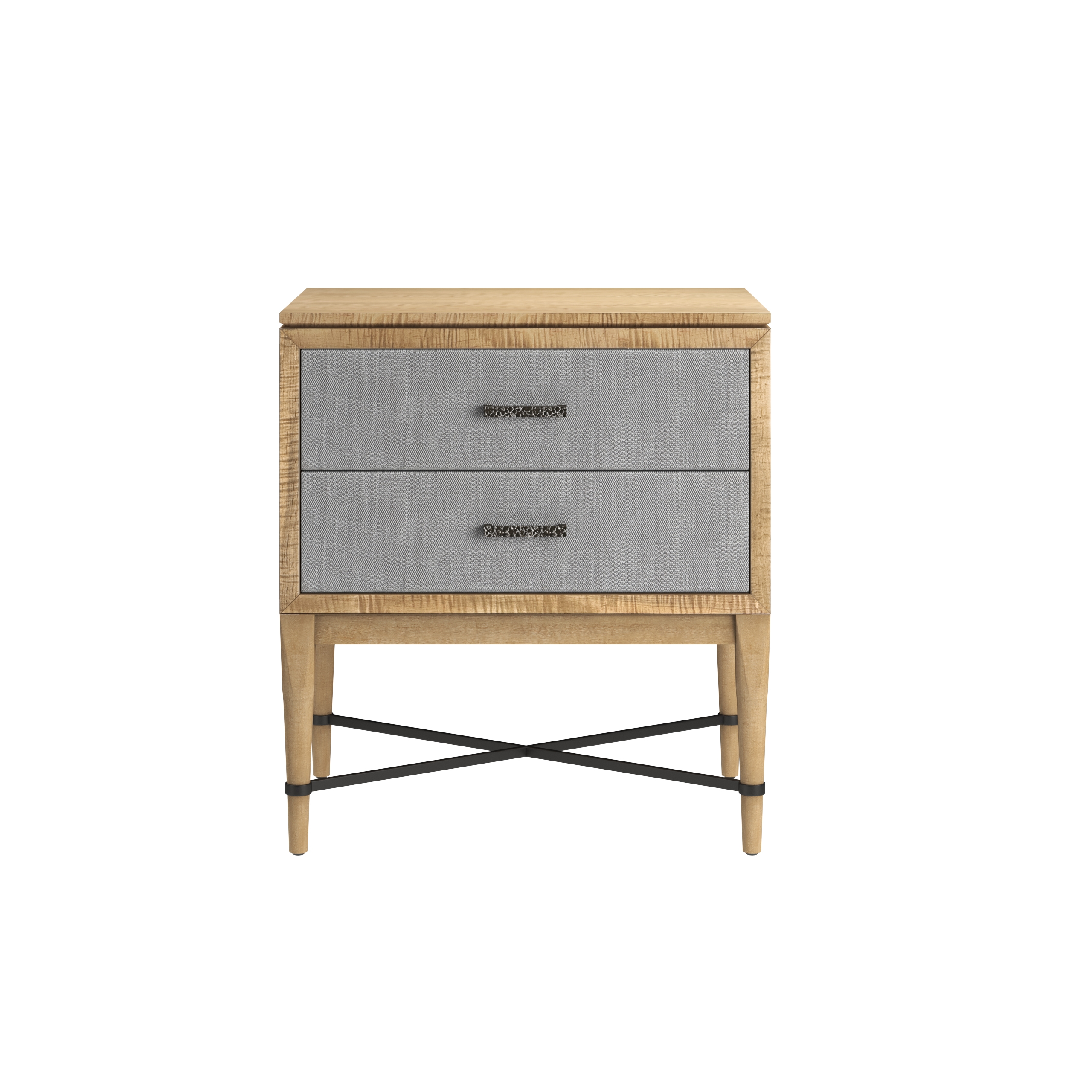 2-Drawer Fabric Nightstand