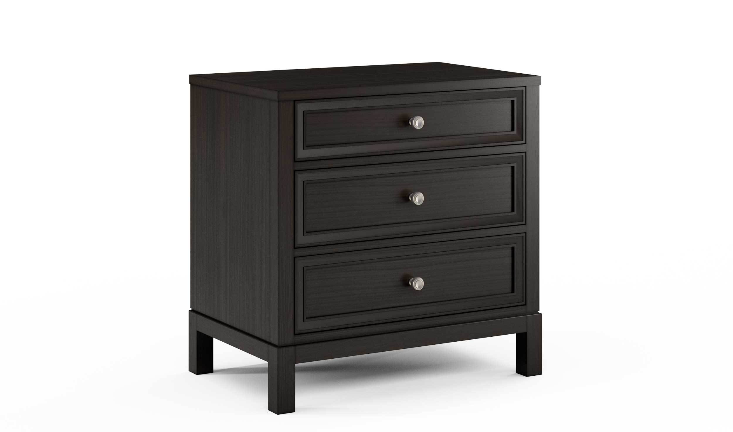 3-Drawer Wide Nightstand