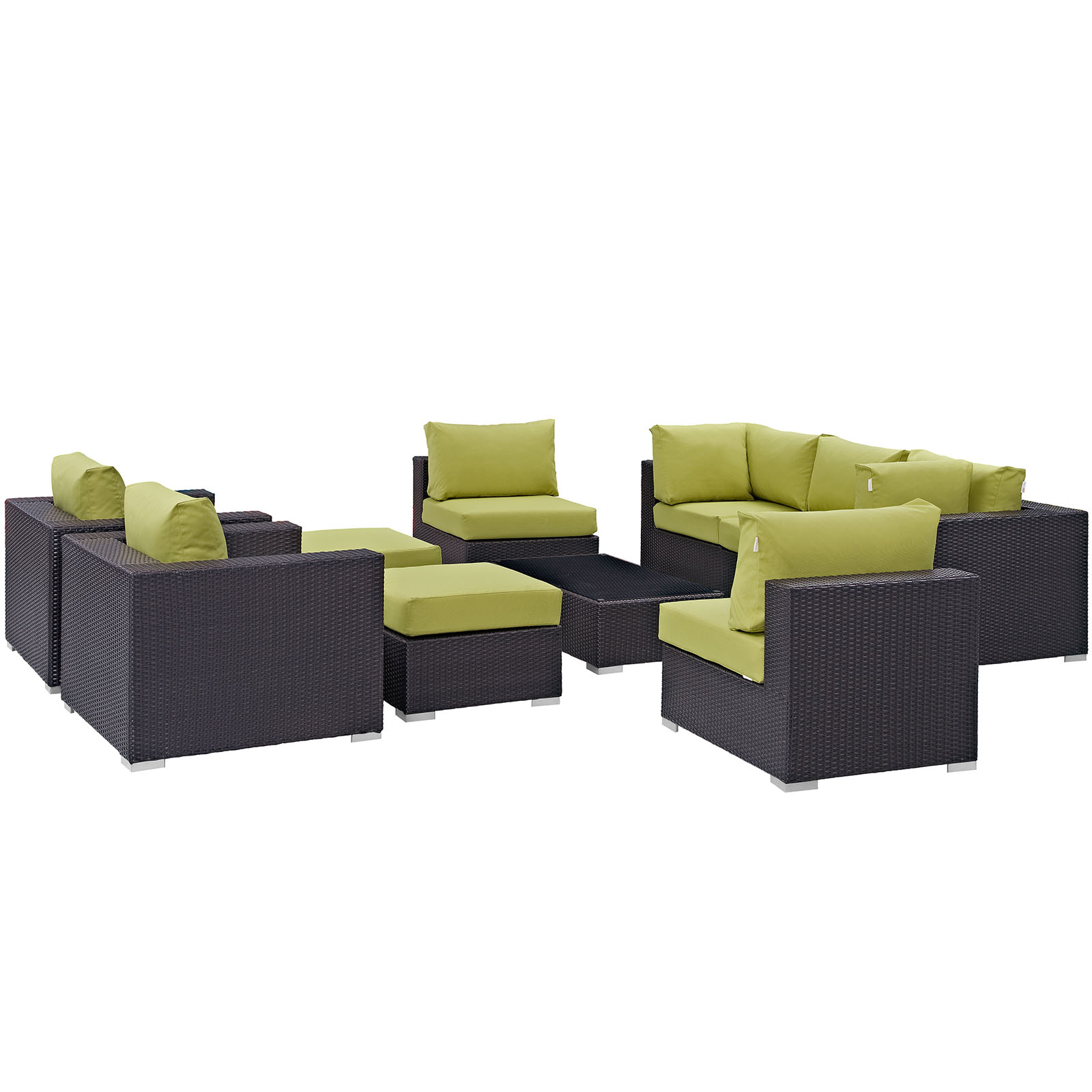 Modway Convene 10 Piece Outdoor Patio Sectional Set Value City Furniture Outdoor Sectional