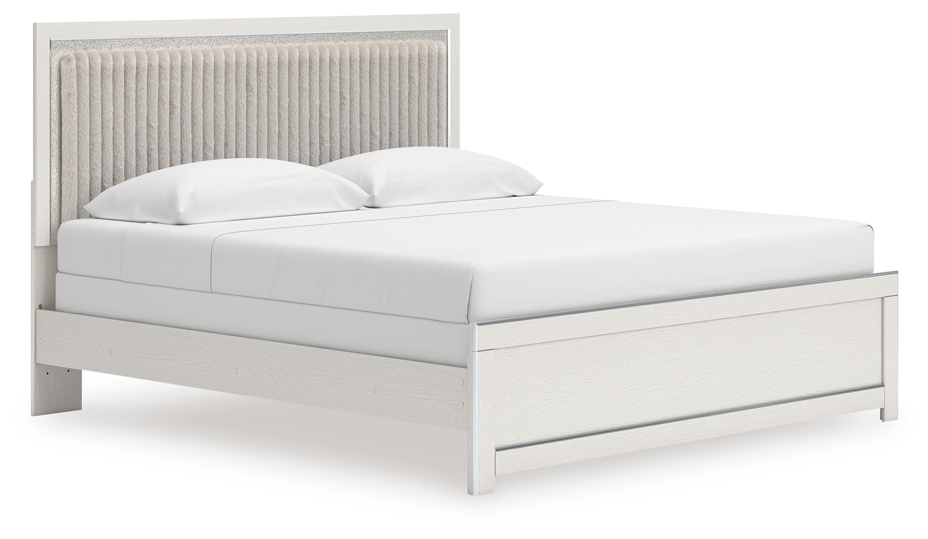 King Upholstered Panel Bed