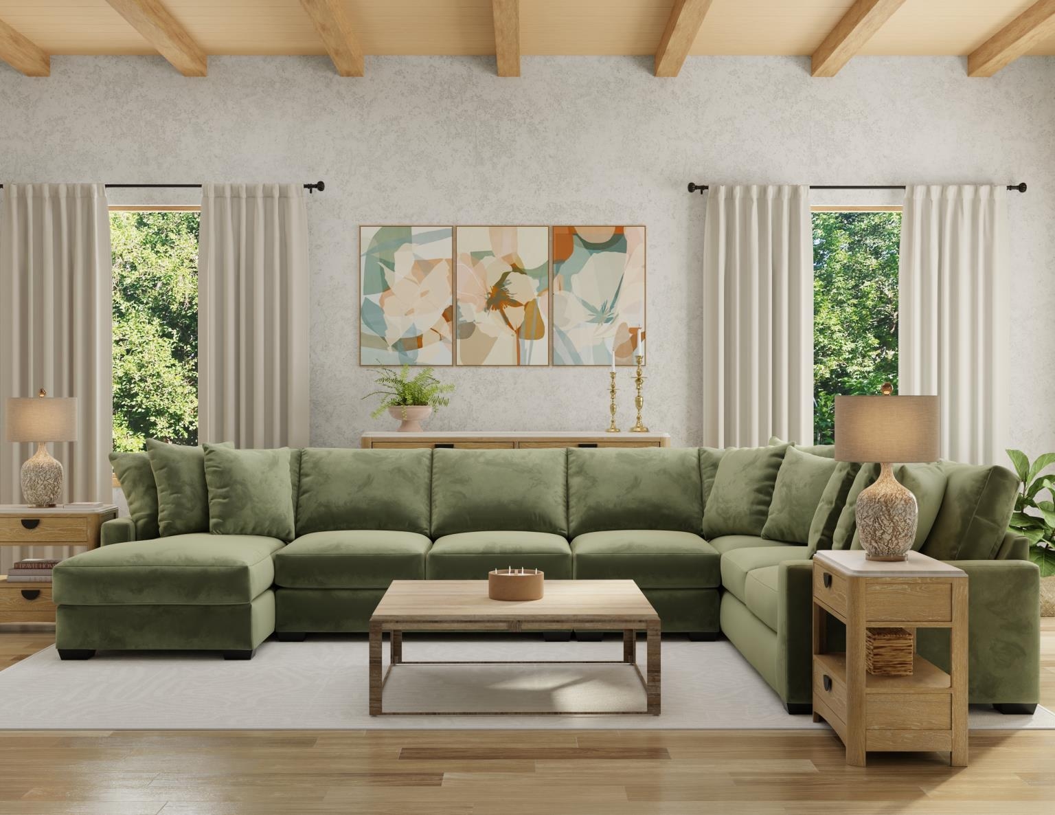 ファンデーション cristaea velouriscream Corinthian Rayne FG2000 4PC 4 Piece Sectional | Wayside Furniture